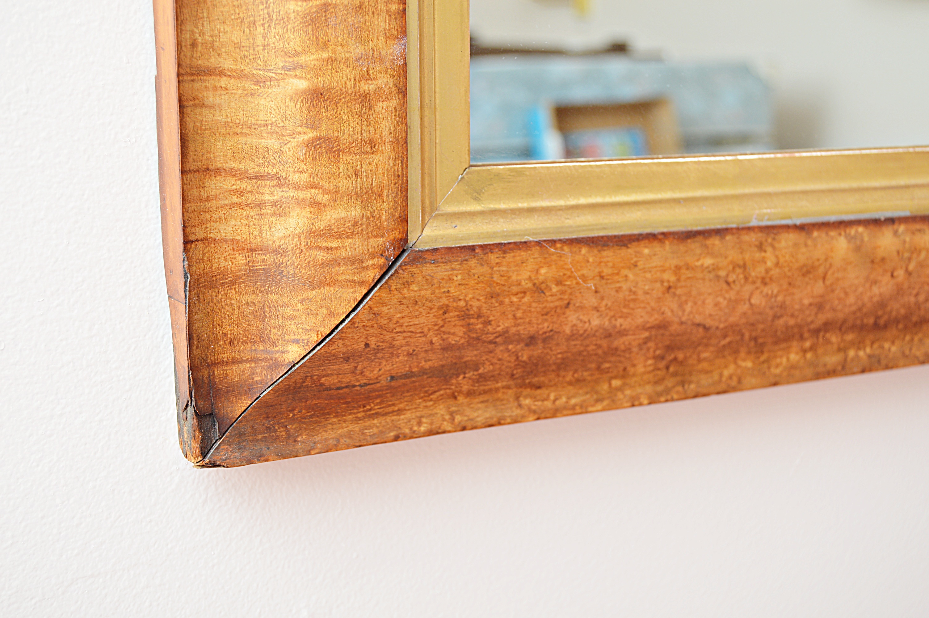 Antique Tiger Maple Wall Mirror