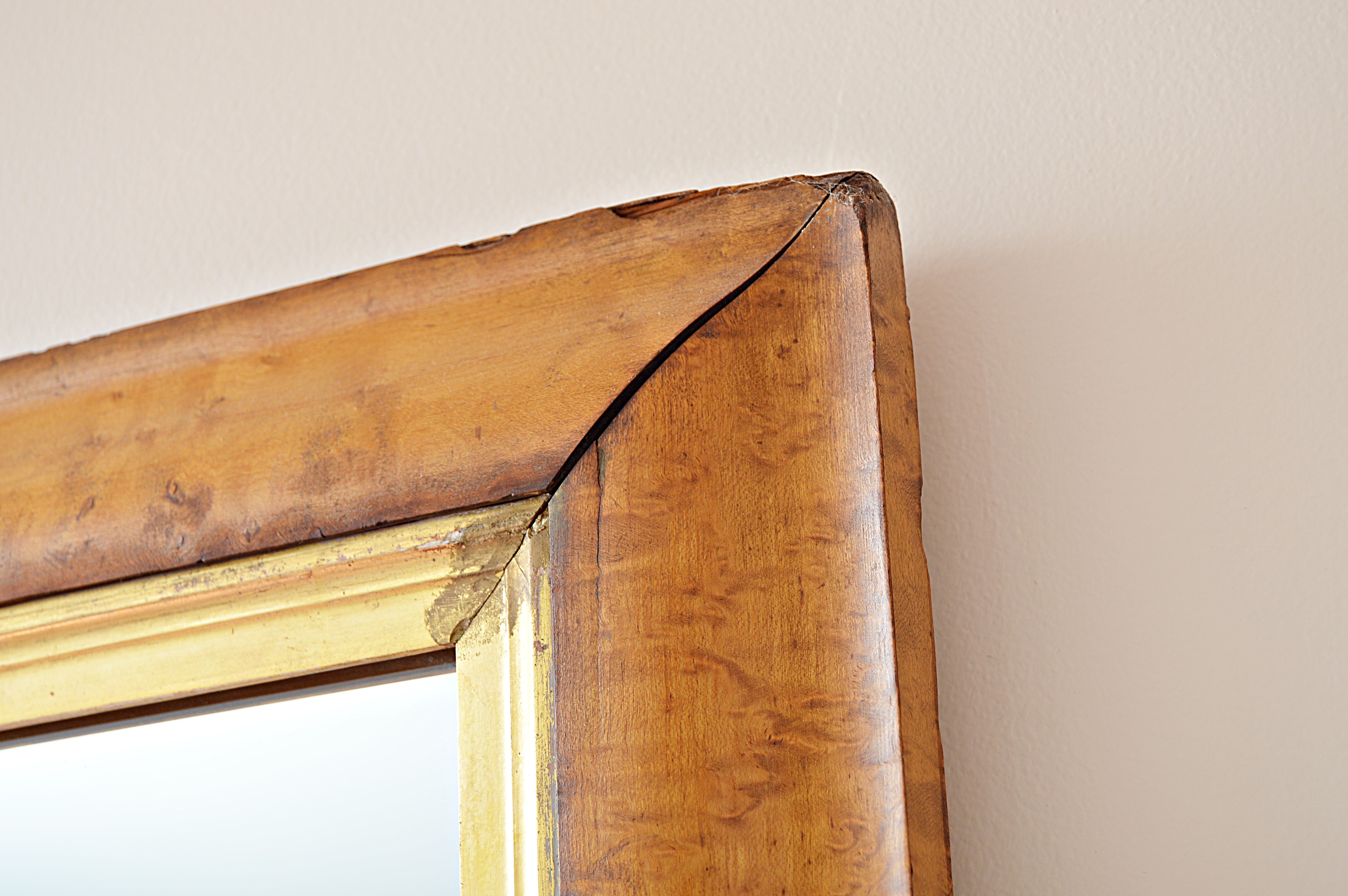 Antique Tiger Maple Wall Mirror