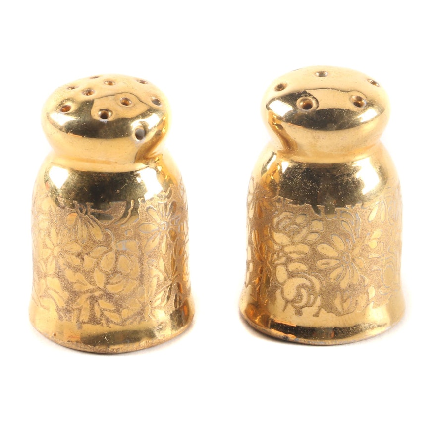 Victoria Czechoslovakia Gold Encrusted Shakers