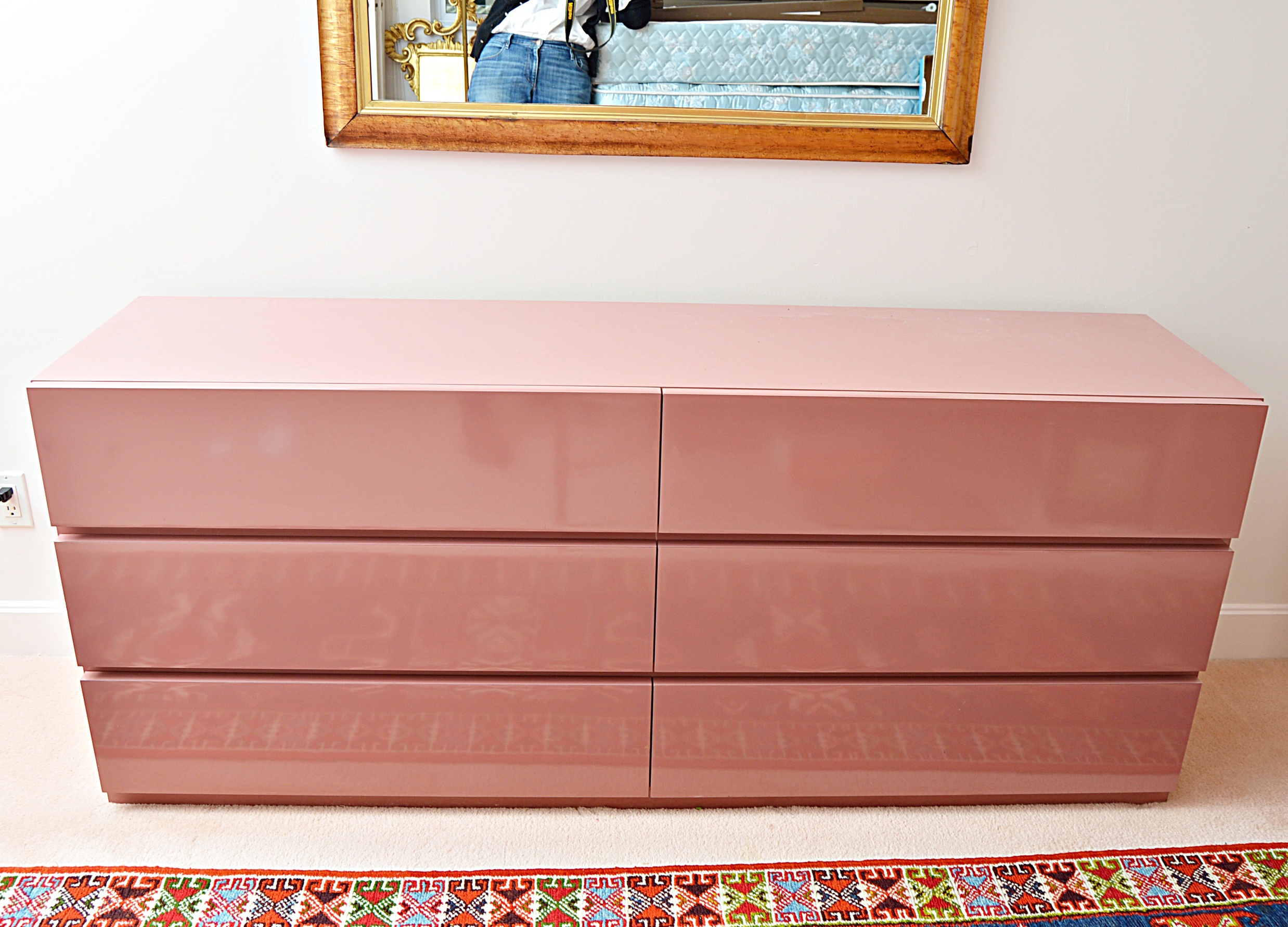 Retro Rose Pink Laminate Dresser