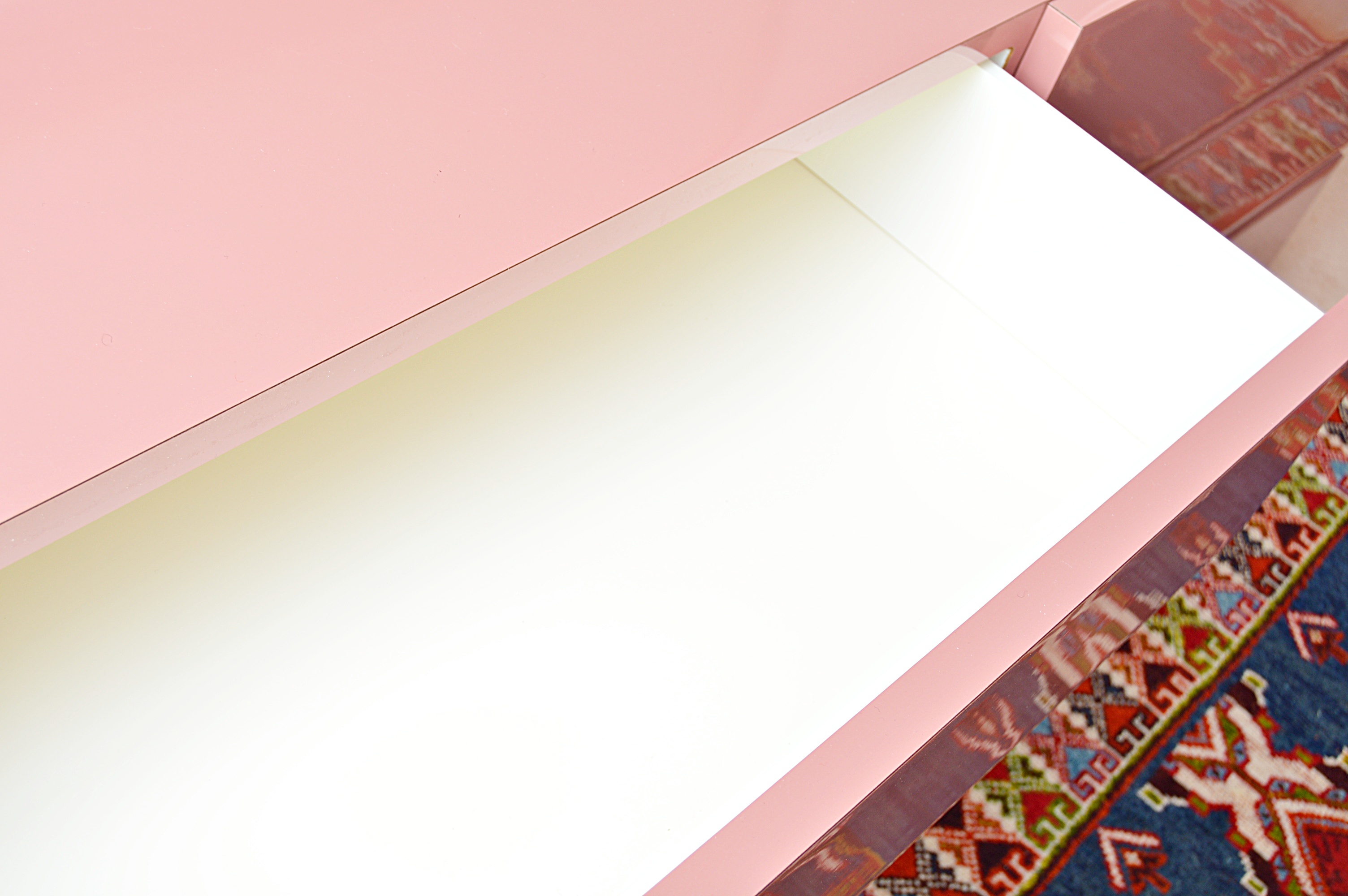 Retro Rose Pink Laminate Dresser