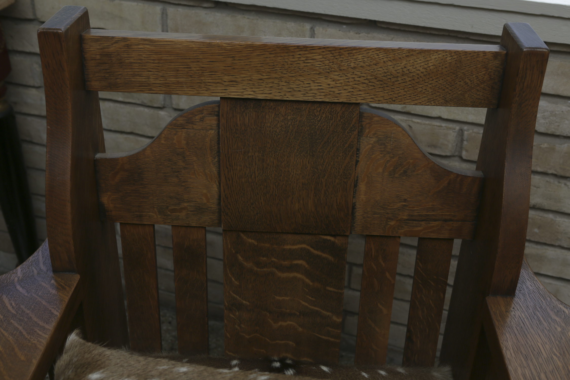 Axis Deer Hide Mission Oak Chair