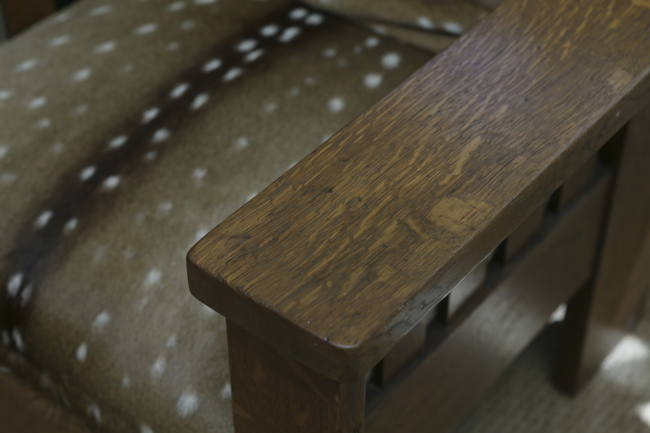 Axis Deer Hide Mission Oak Chair