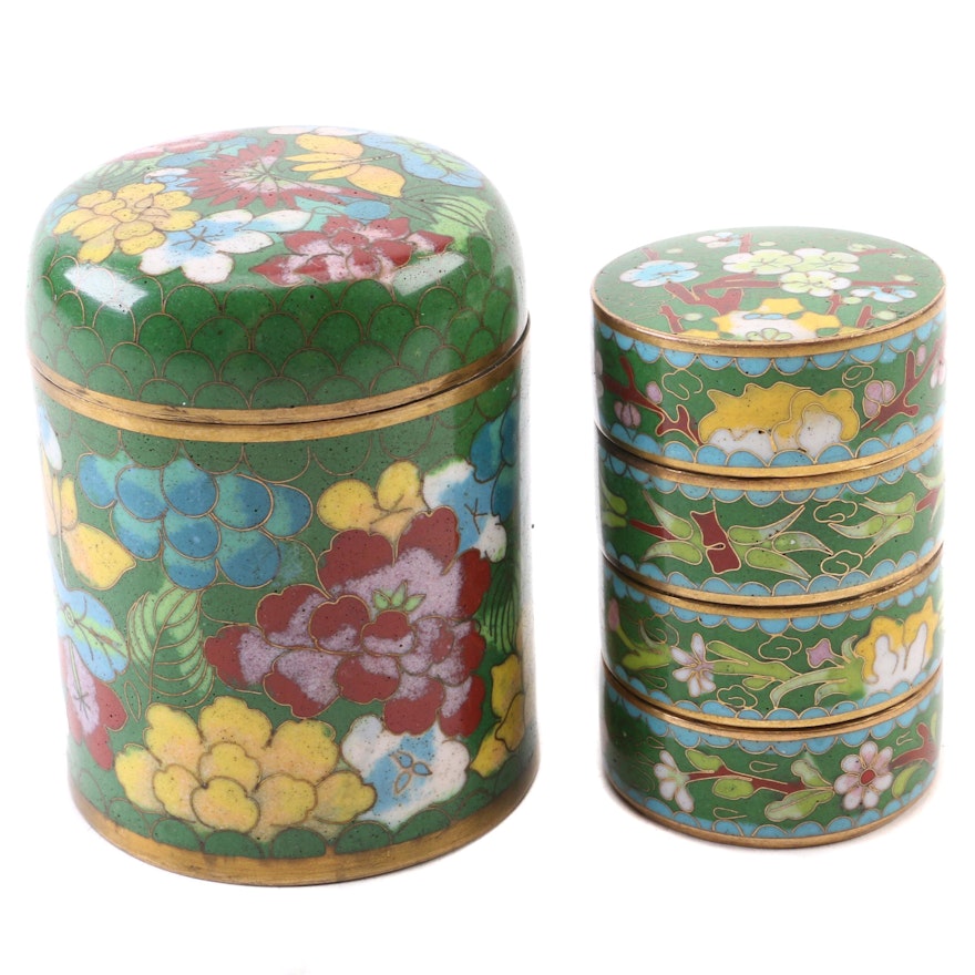Chinese Cloisonne Trinket Boxes