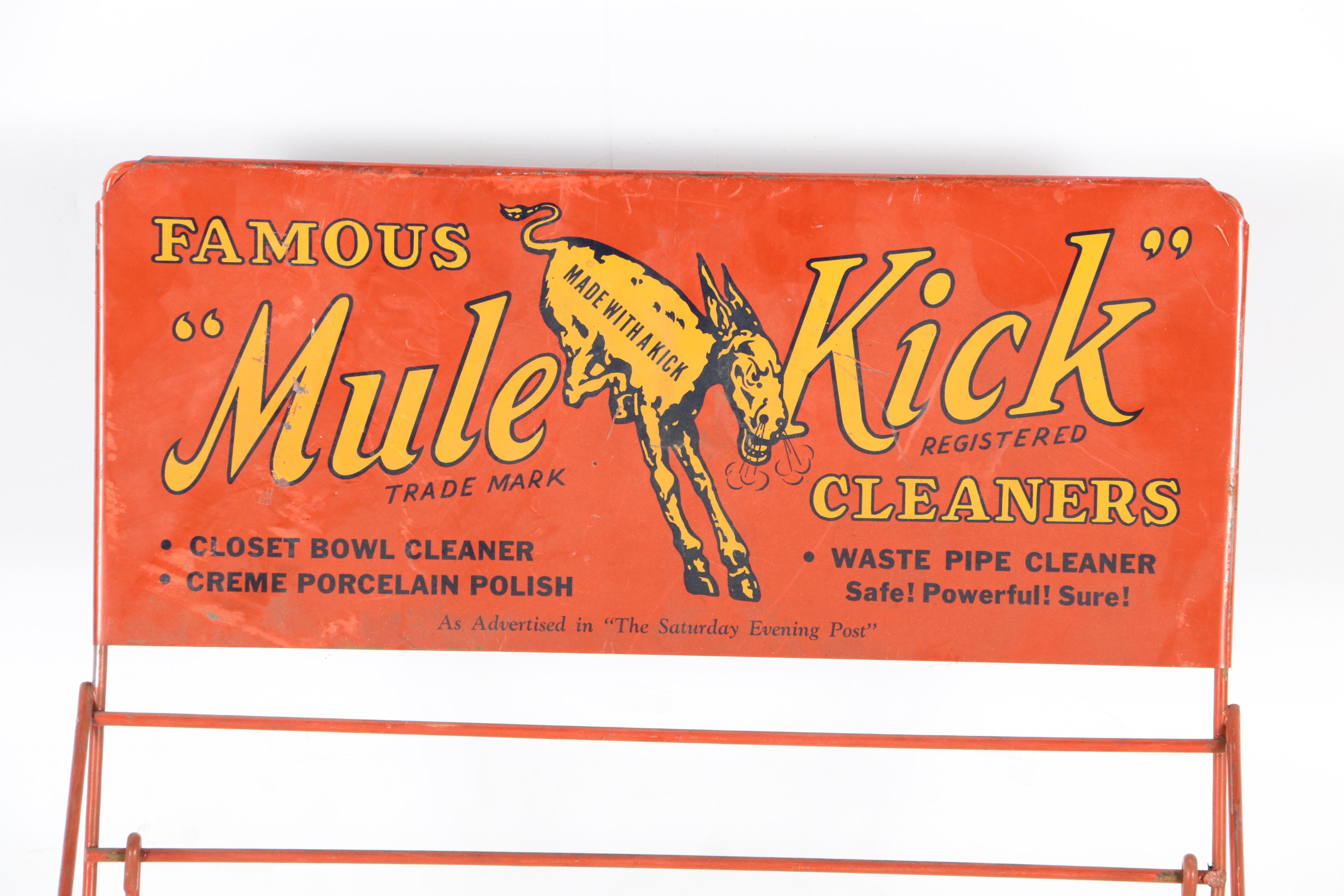 Vintage "Mule Kick" Household Cleaner Vendor Display