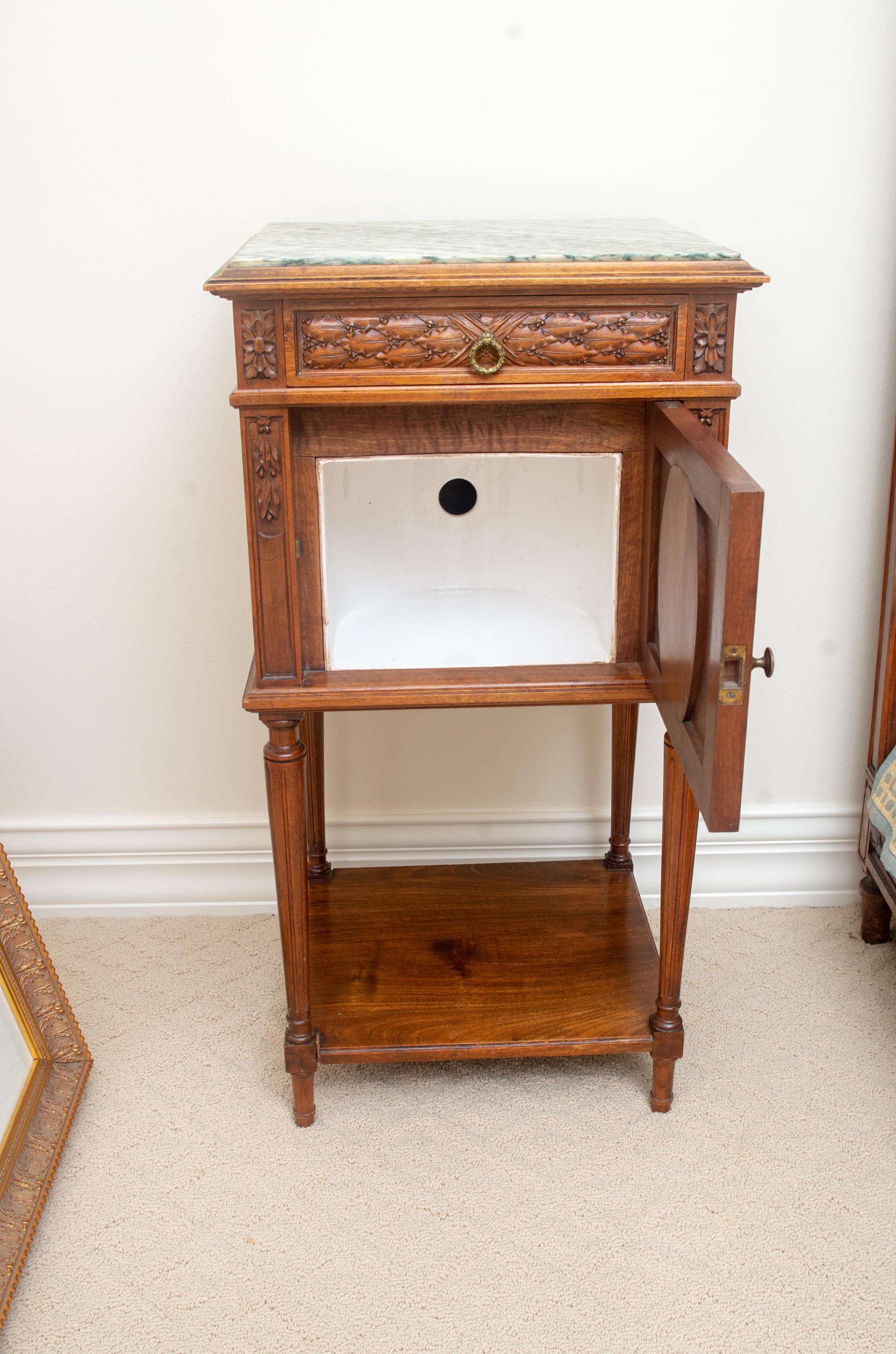 Stone Top Smoking Stand Cabinet