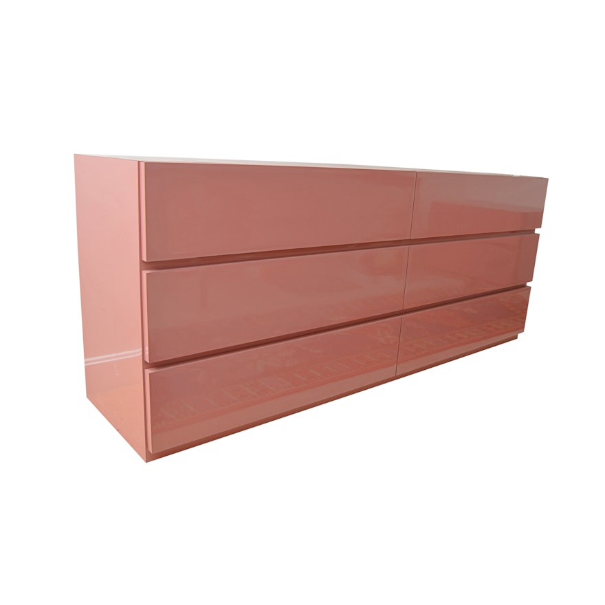 Retro Rose Pink Laminate Dresser