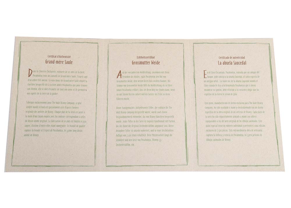 Disney's Pocahontas "Grandmother Willow" Plate