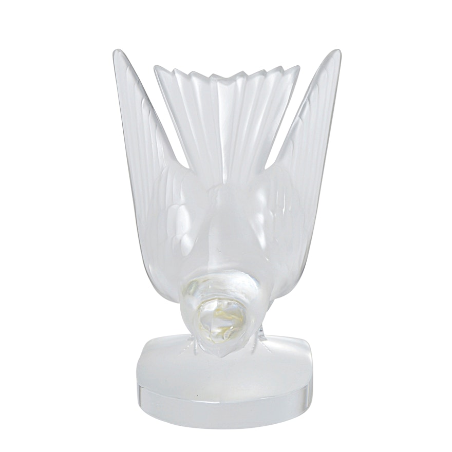 Lalique Crystal Hirondelle Swallow Paperweight