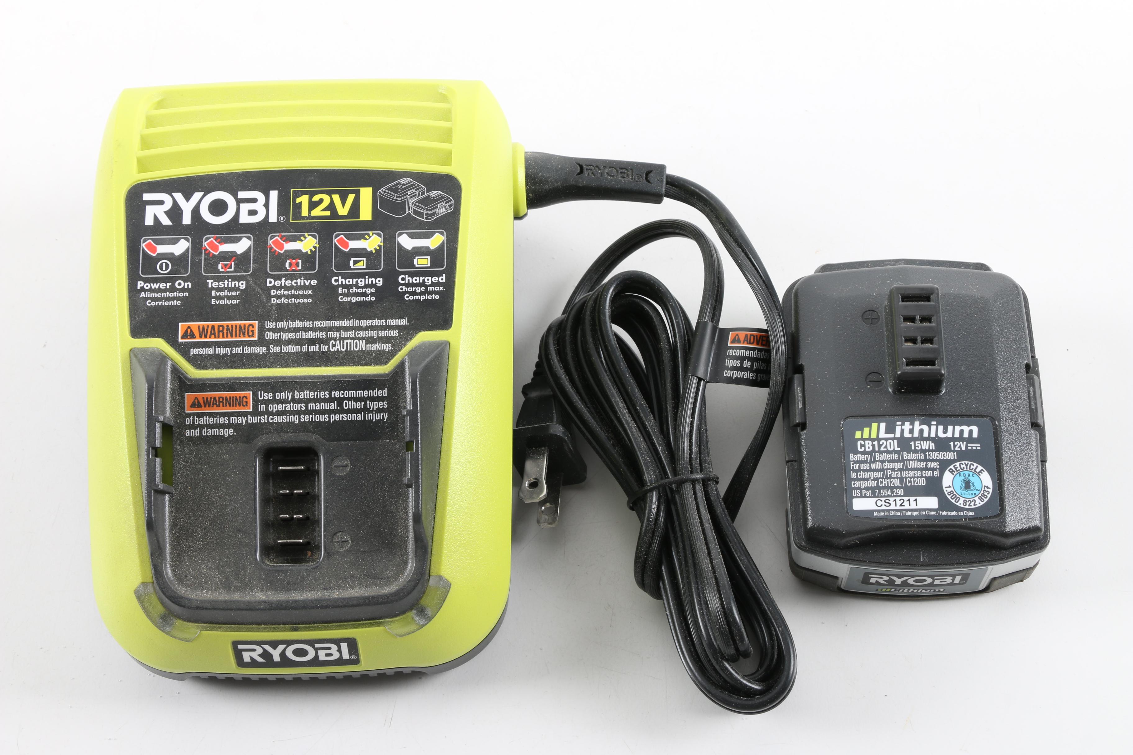 Ryobi Cordless Drill with Drill Bit Set and Bag