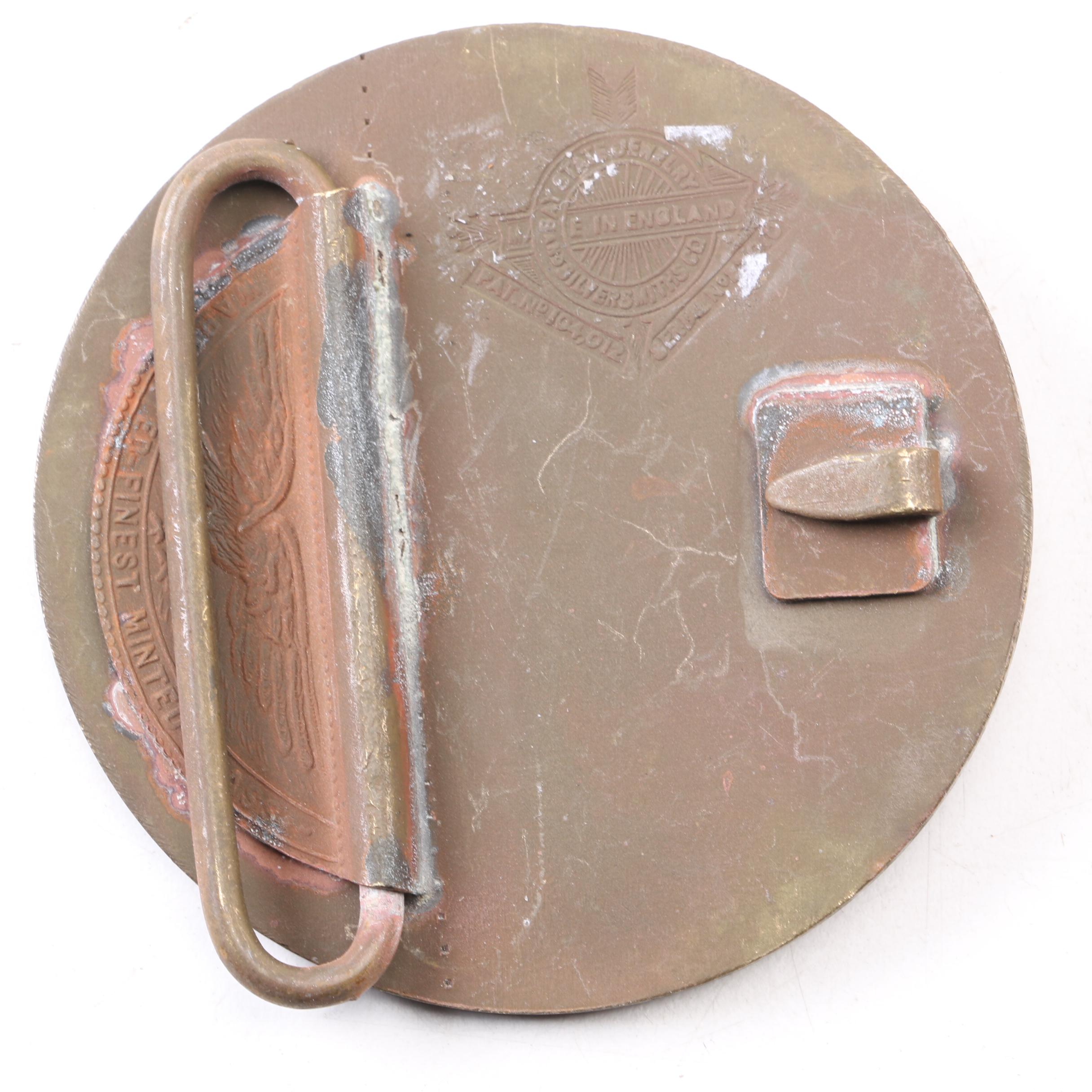Vintage Bay State Jewelry and Silversmiths Co. Minted Brass Belt Buckles