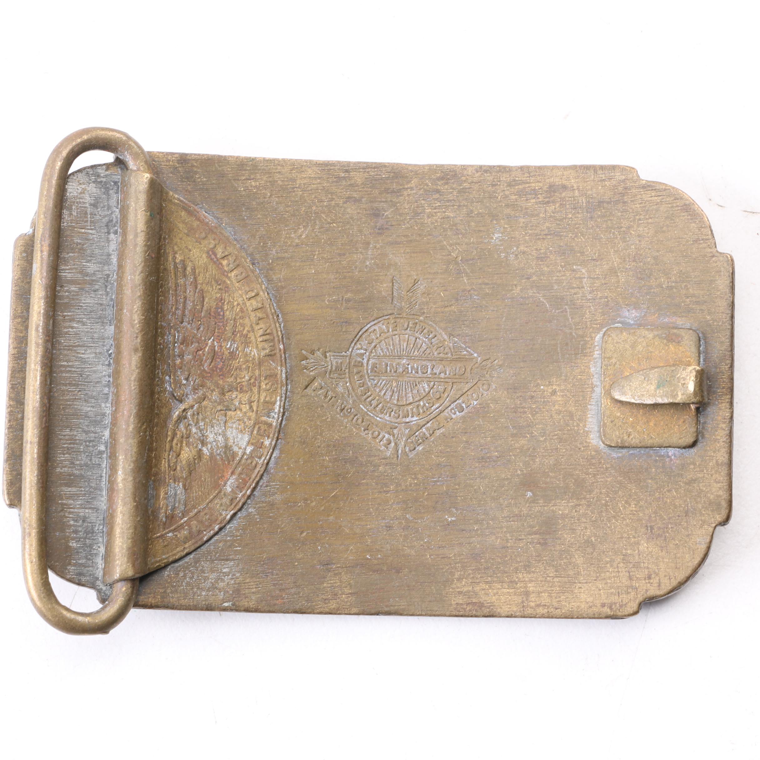 Vintage Bay State Jewelry and Silversmiths Co. Minted Brass Belt Buckles