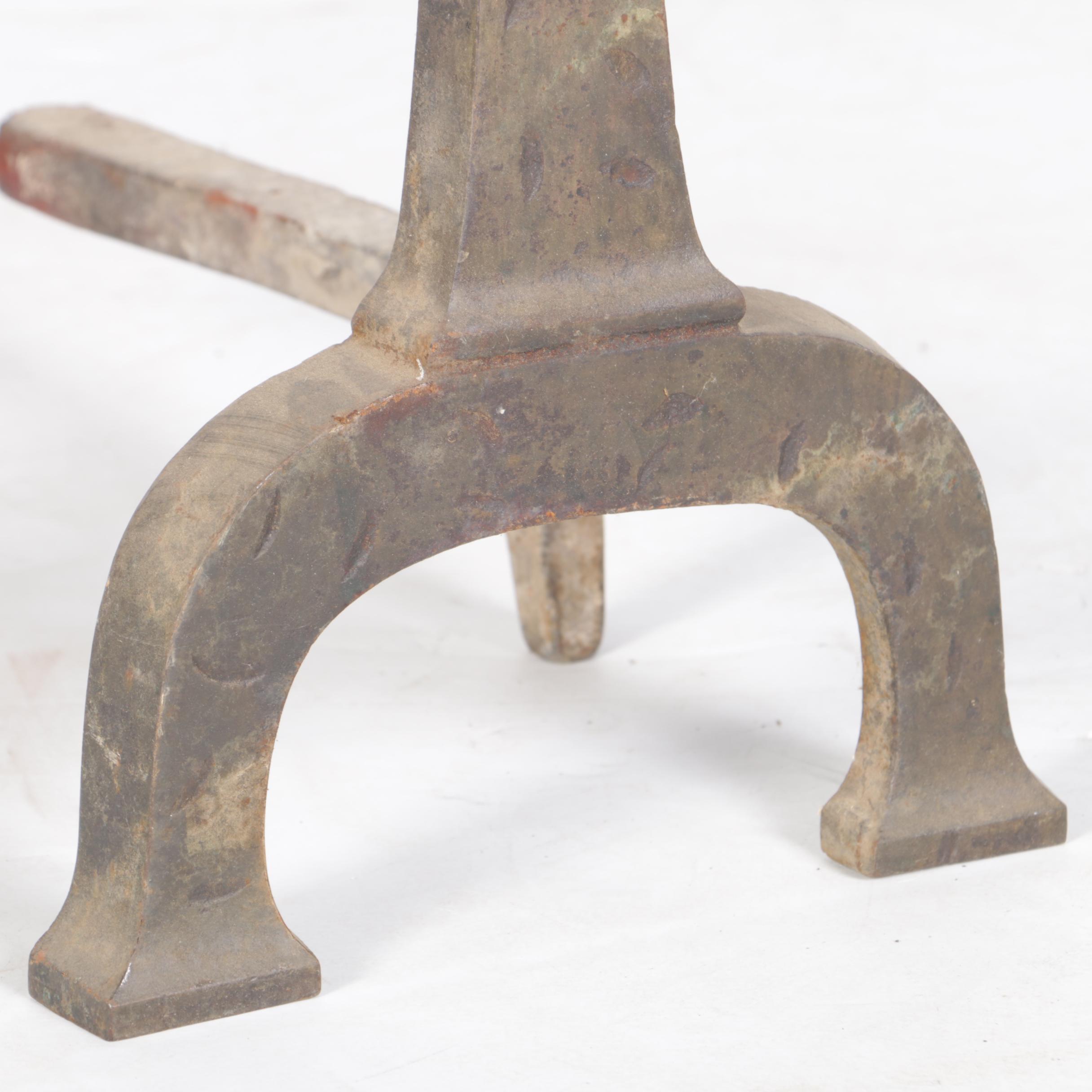 Pair of Vintage Cast Iron Fireplace Andirons