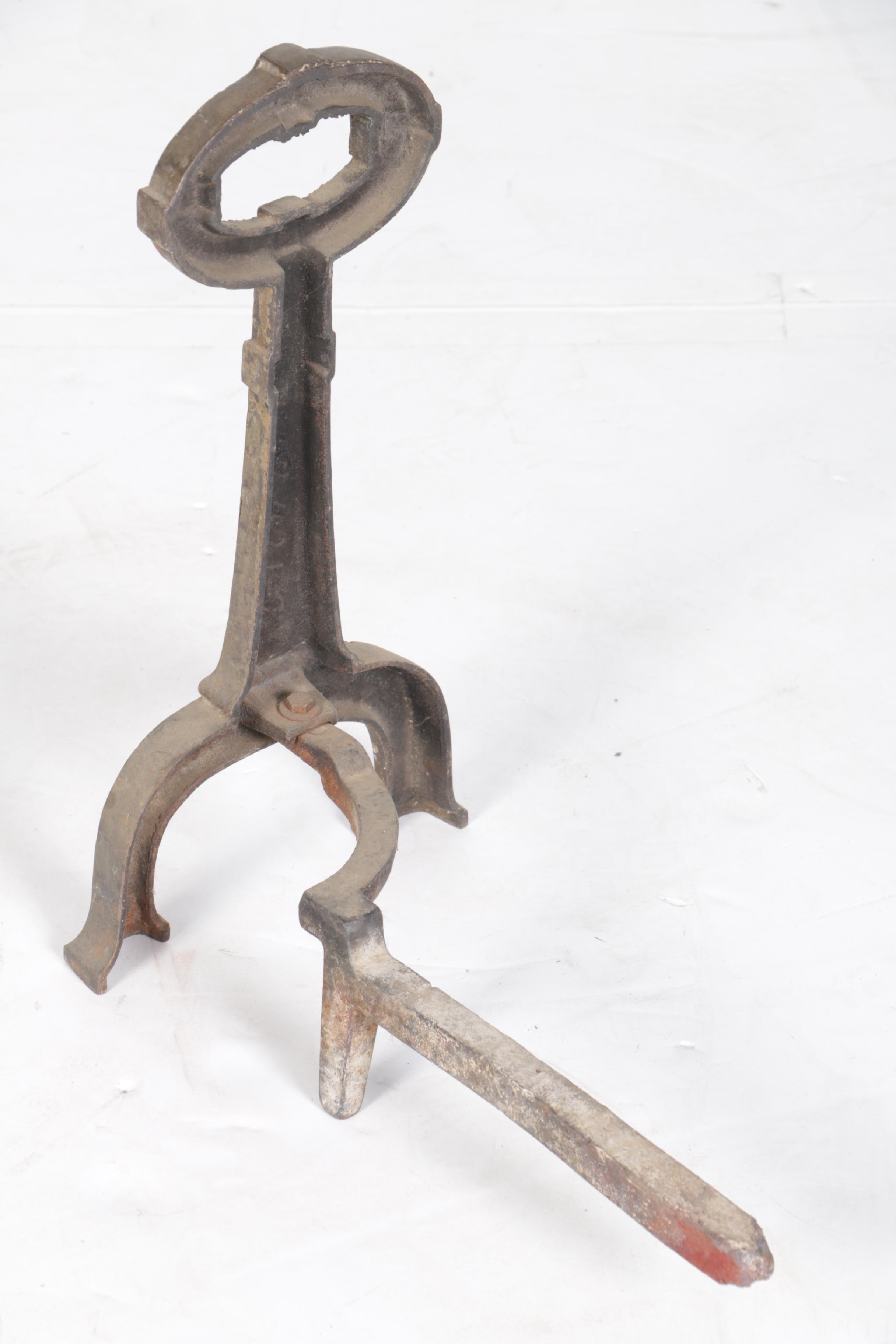 Pair of Vintage Cast Iron Fireplace Andirons