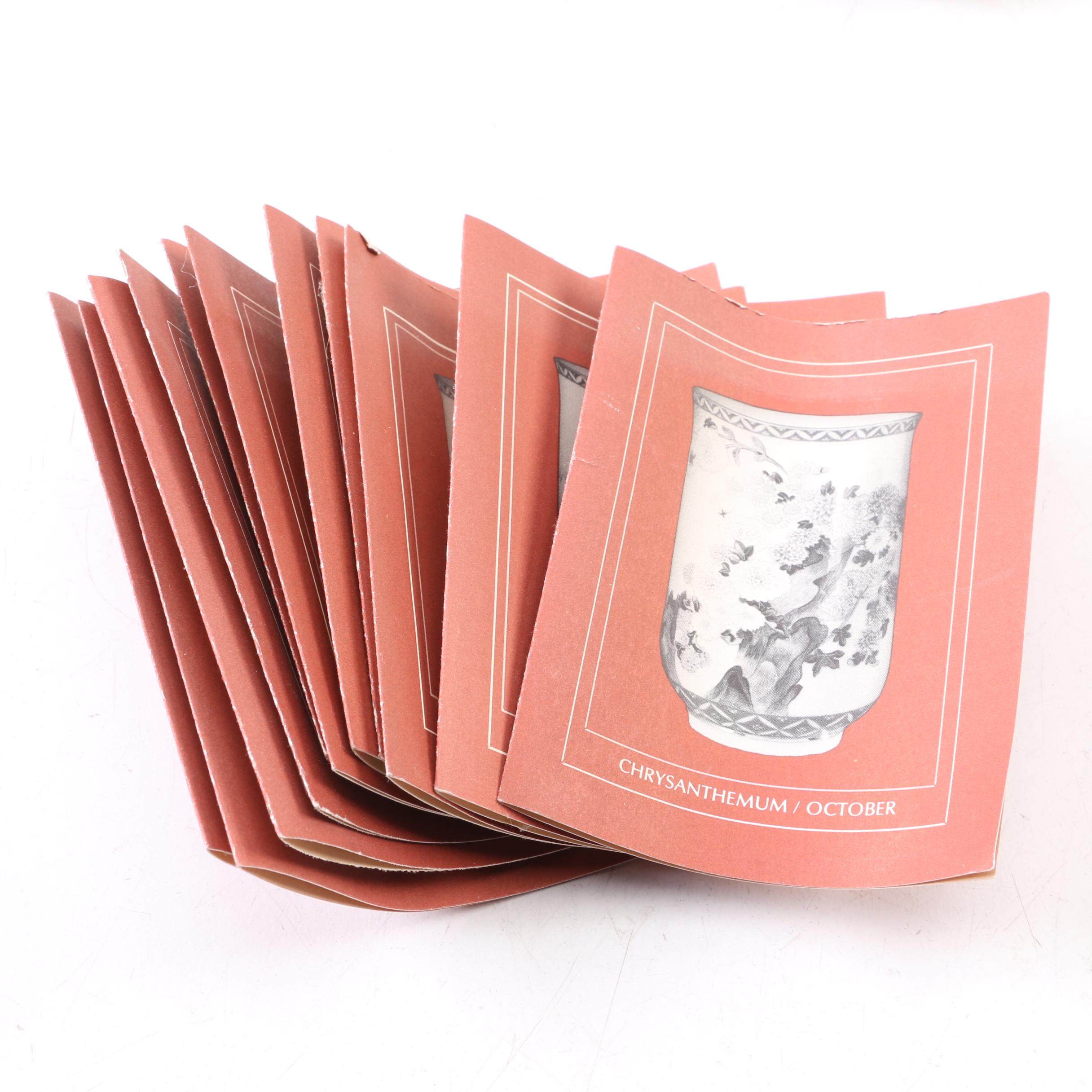 Set of Franklin Porcelain "Twelve Months of the Year" Collectible Tea Cups