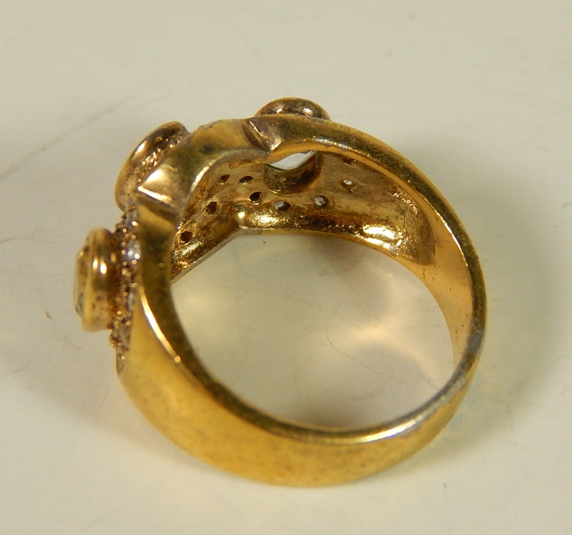 Four Sterling Silver Gold-Tone Rings with Stones