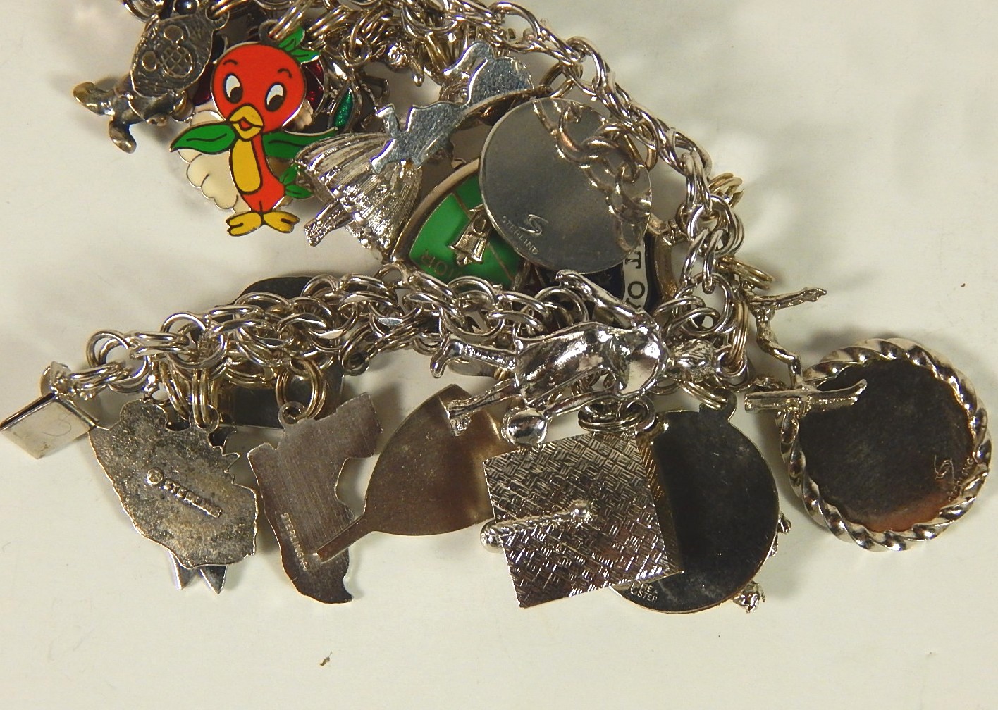 Mostly Sterling Silver Charm Bracelet