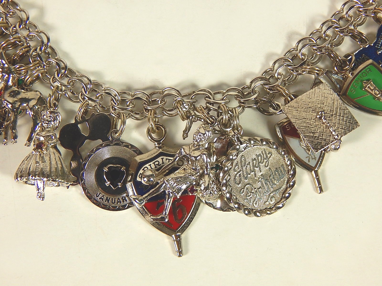 Mostly Sterling Silver Charm Bracelet