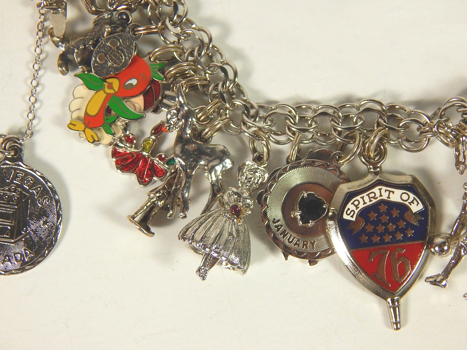 Mostly Sterling Silver Charm Bracelet