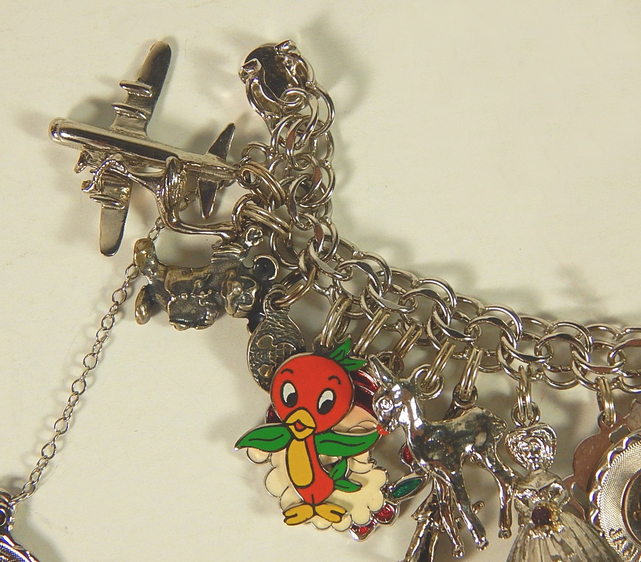 Mostly Sterling Silver Charm Bracelet