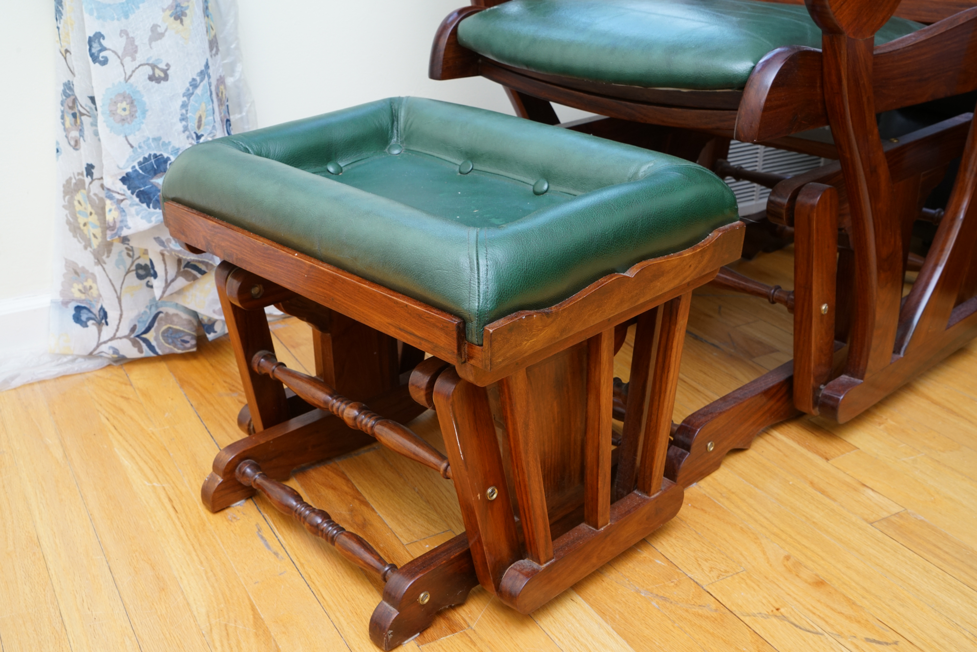 Vintage Regency Style Glider and Glider Footstool