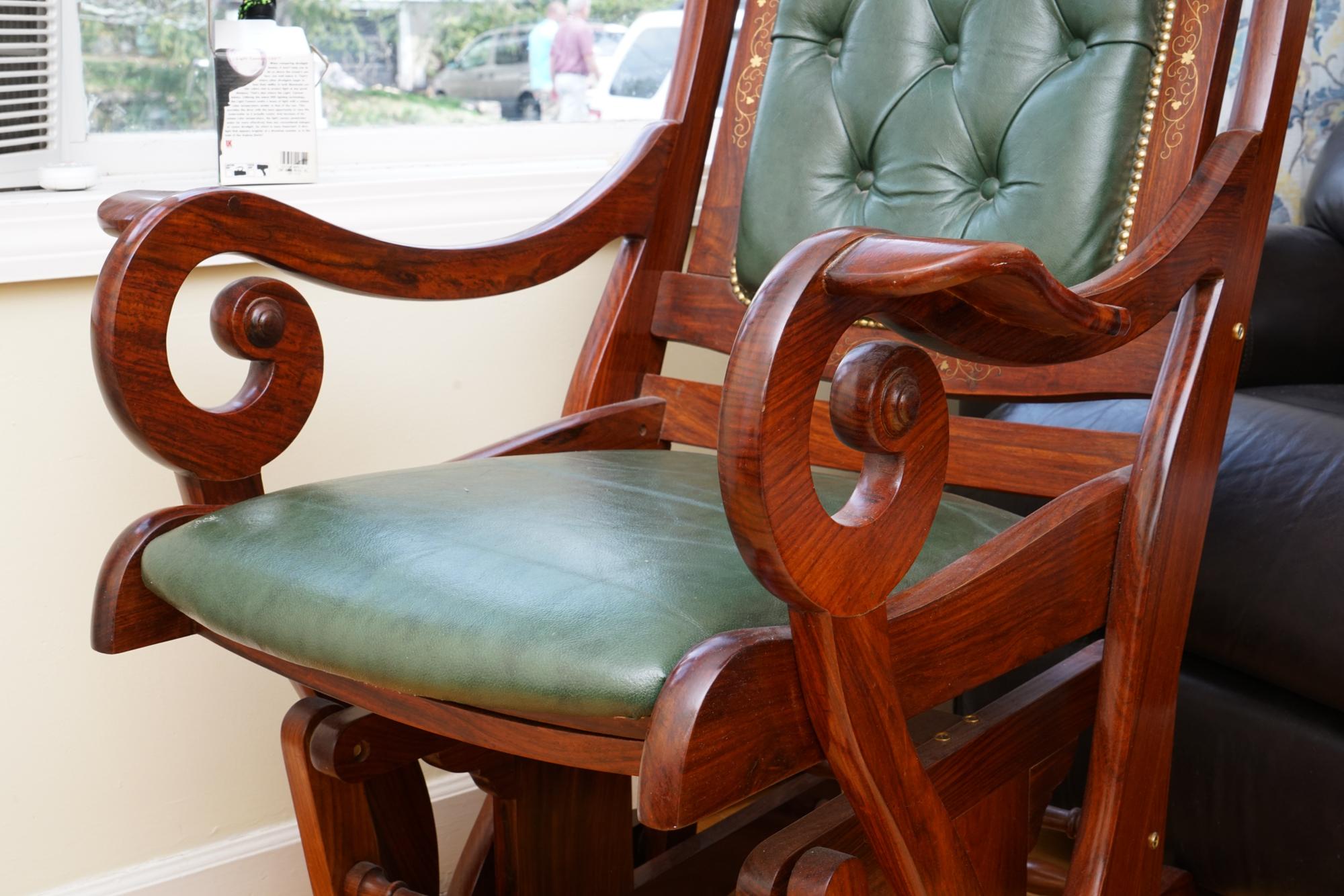 Vintage Regency Style Glider and Glider Footstool