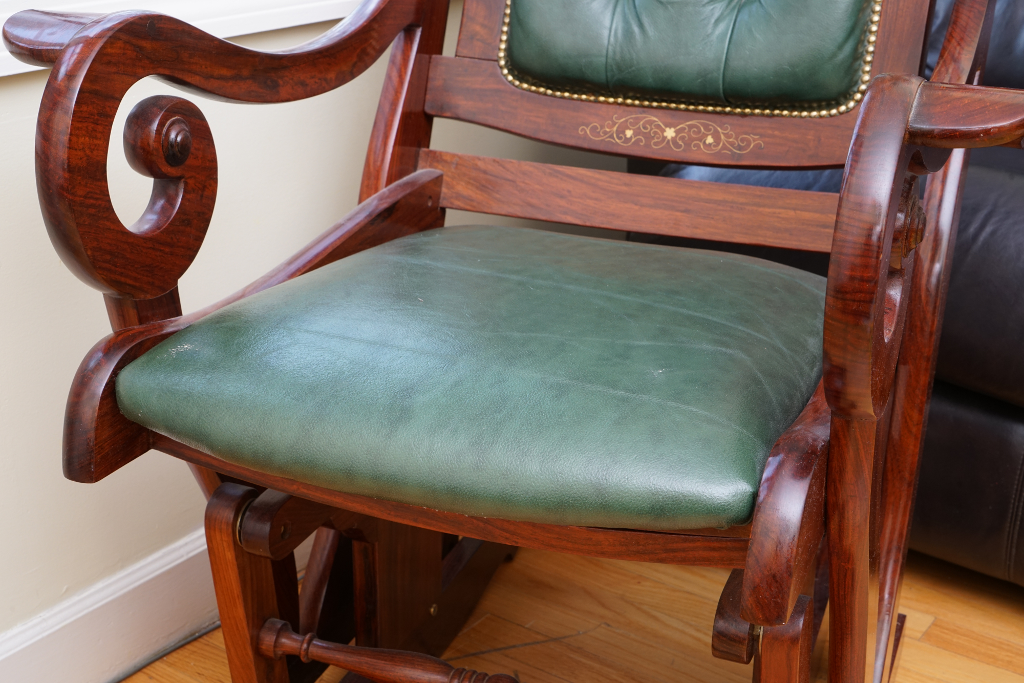 Vintage Regency Style Glider and Glider Footstool