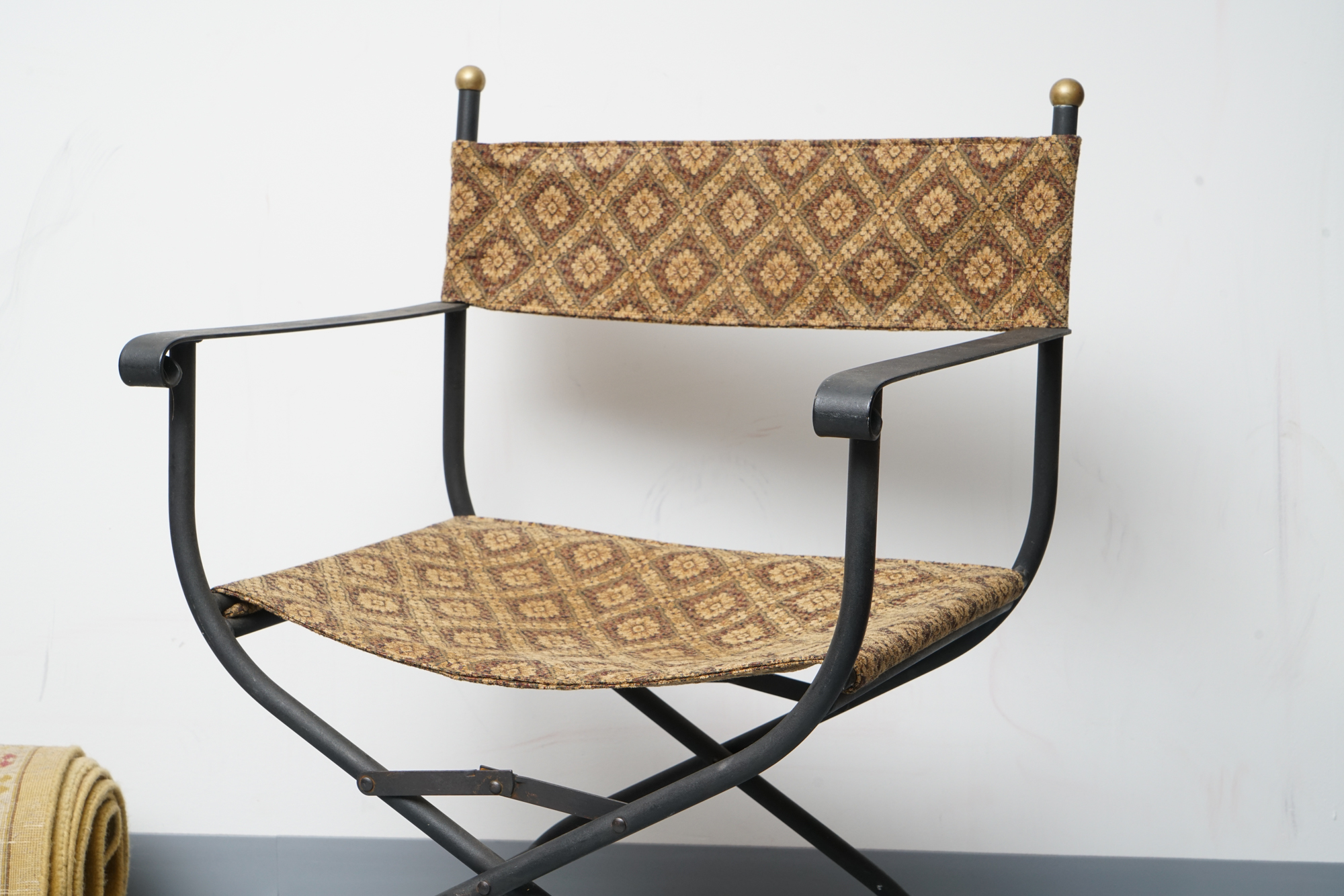 Set of Metal Savonarola Style Fold Up Chairs