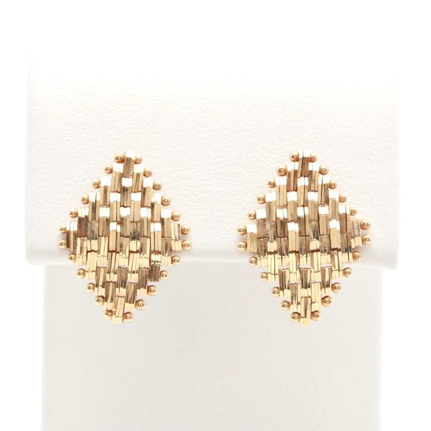 14K Yellow Gold Articulated Earrings