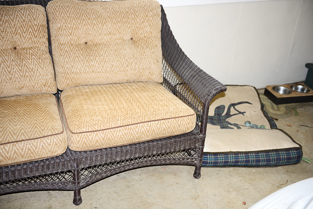 Dark Wicker Loveseat by Brown Jordan