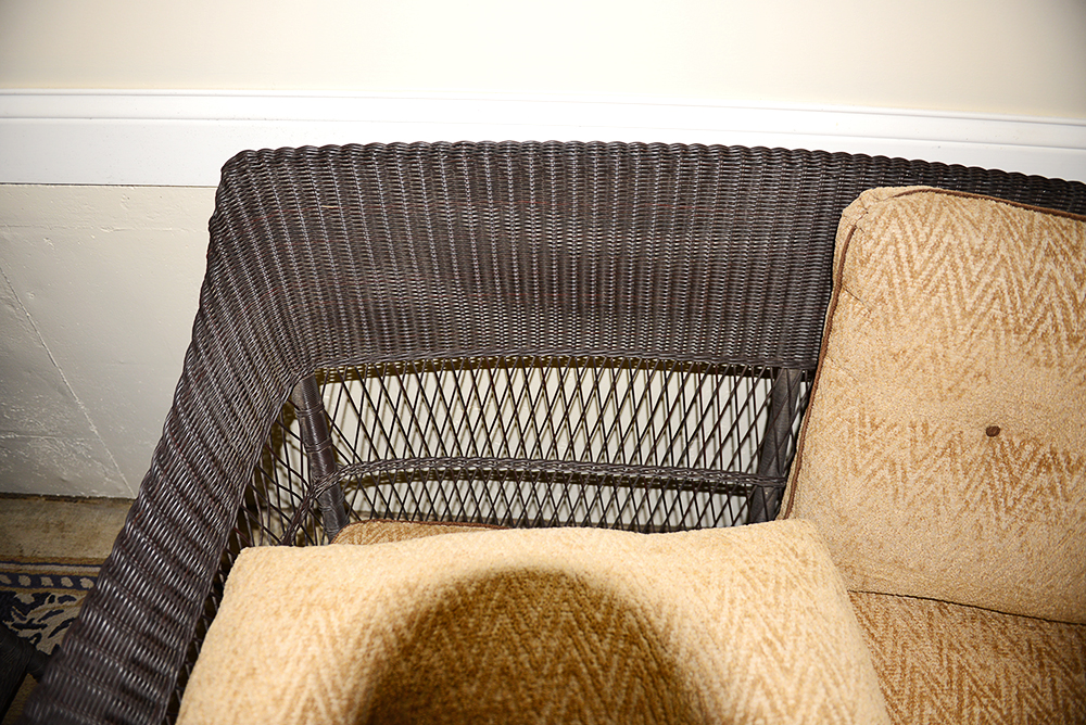 Dark Wicker Loveseat by Brown Jordan