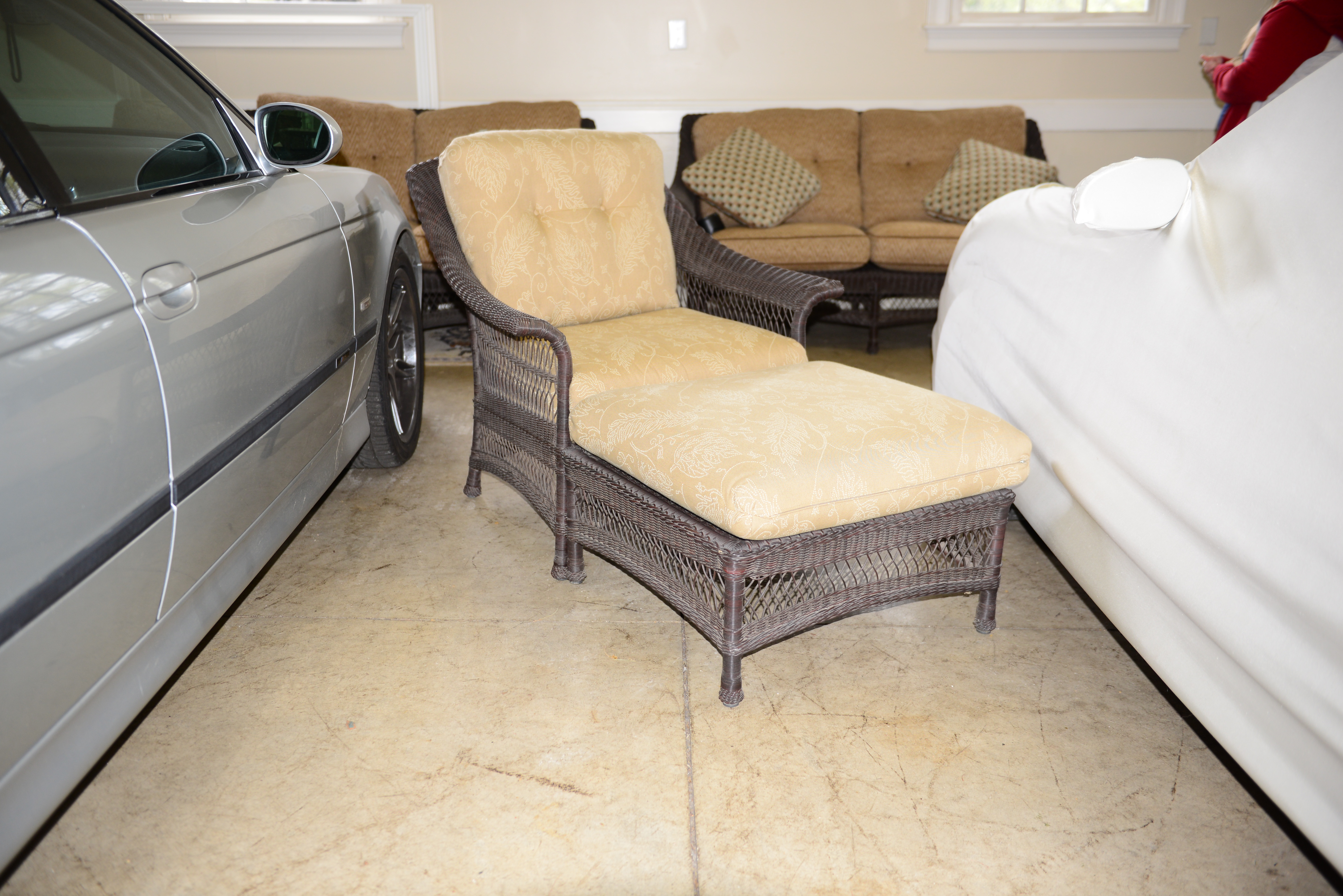 Dark Wicker Loveseat by Brown Jordan