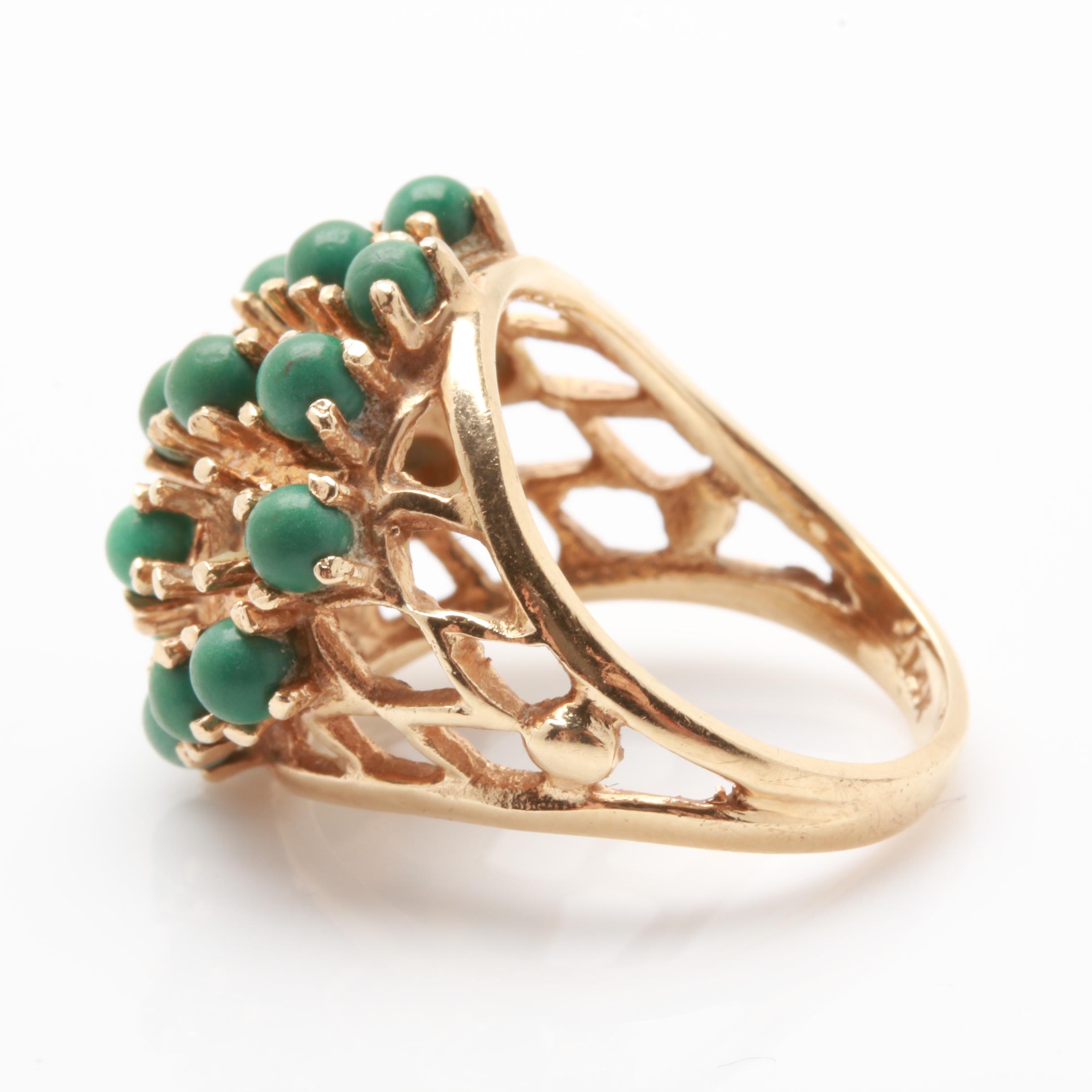 14K Yellow Gold Turquoise Ring