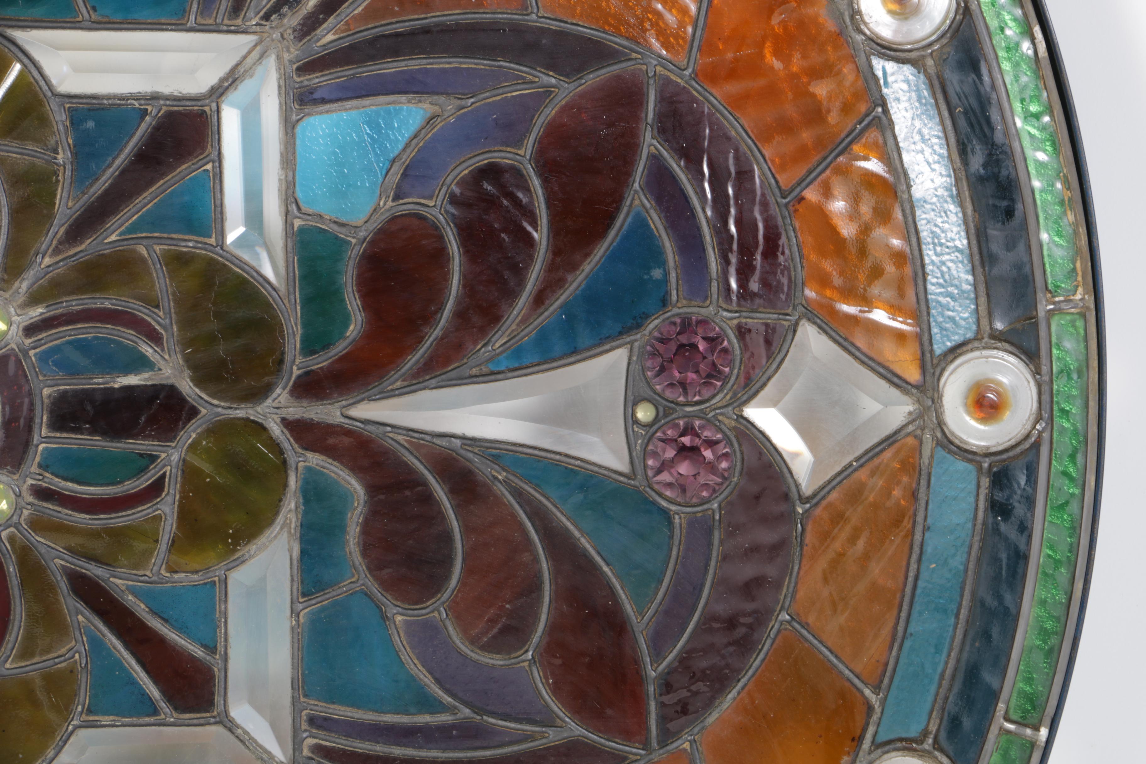 Converted Stained Glass Panel Table