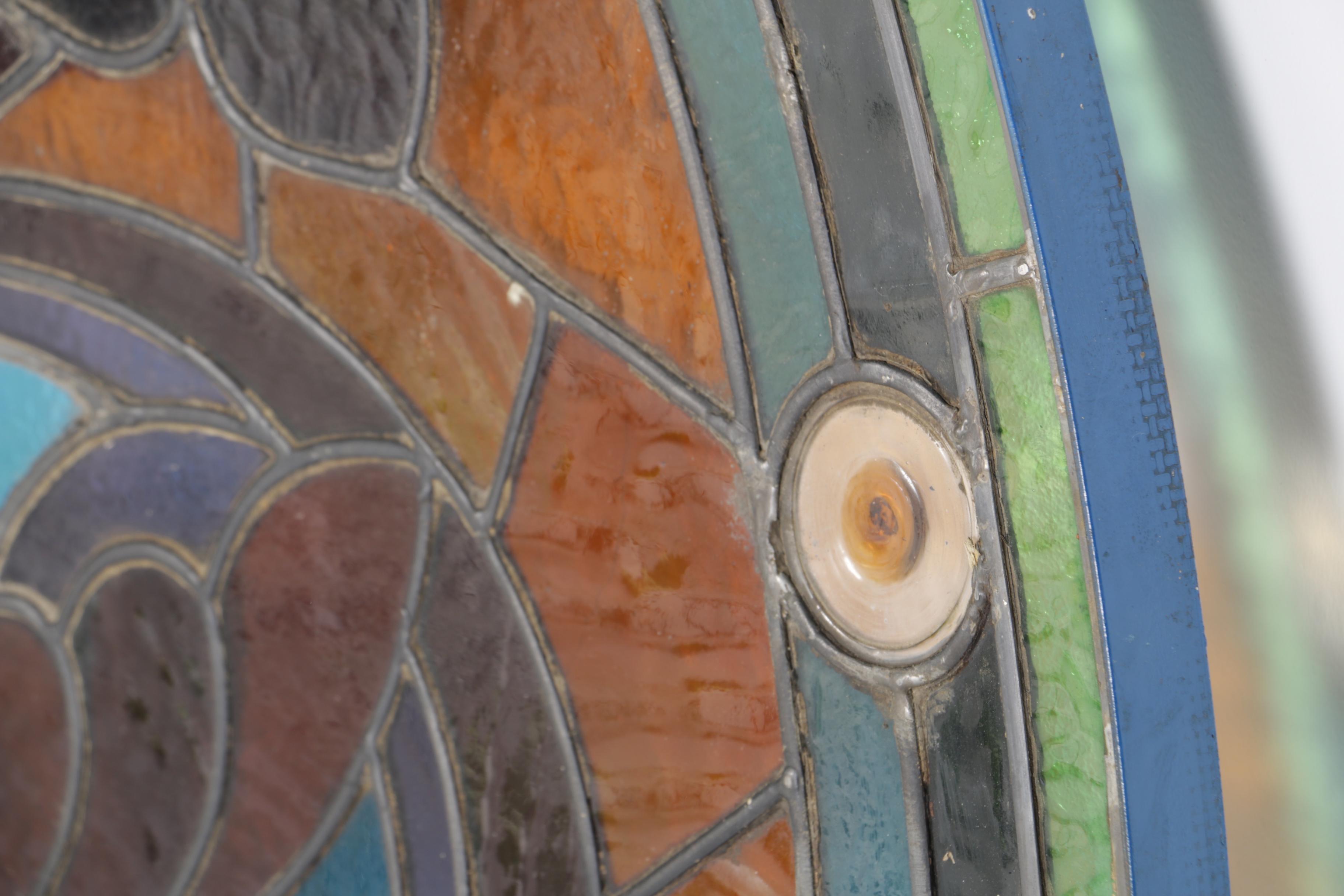 Converted Stained Glass Panel Table