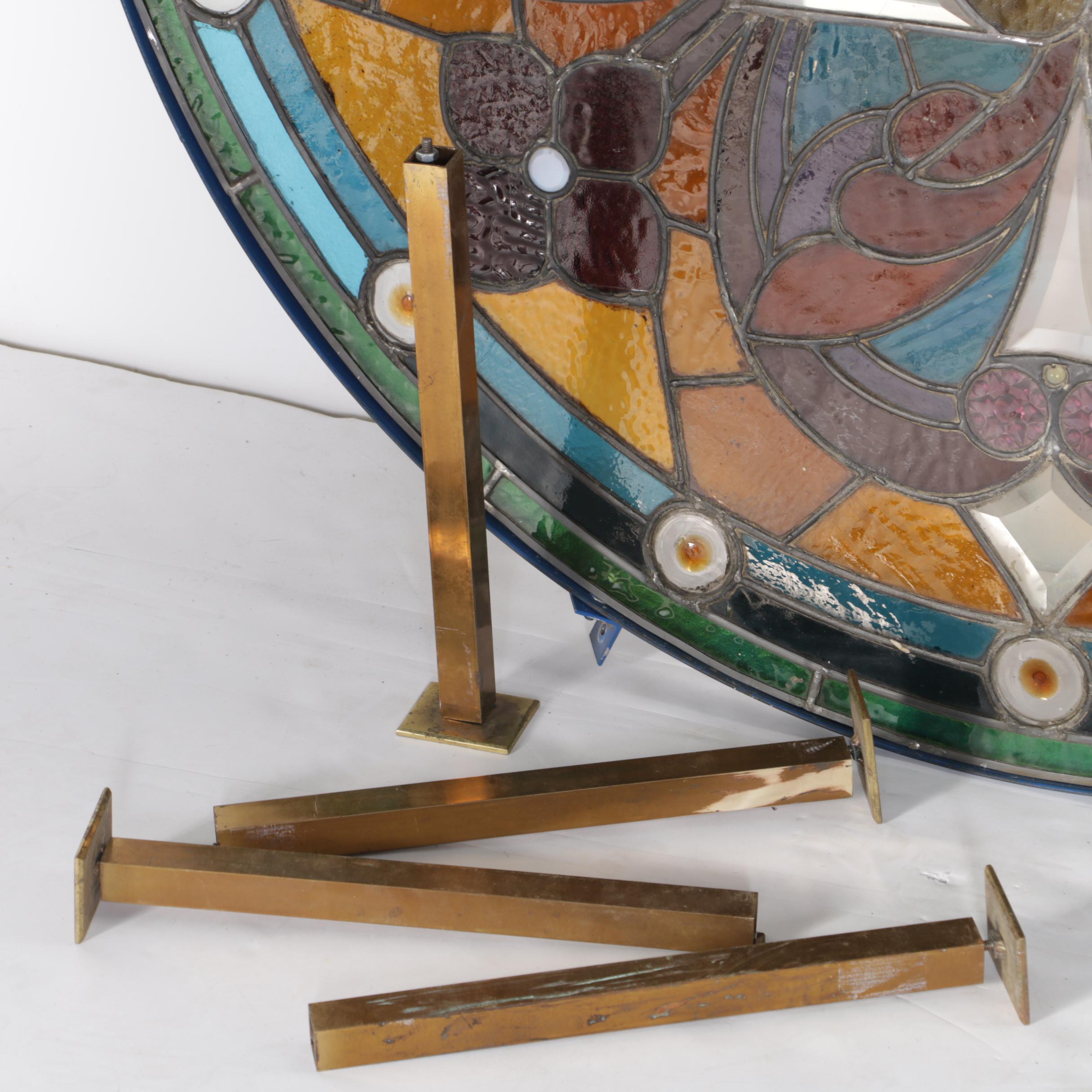 Converted Stained Glass Panel Table