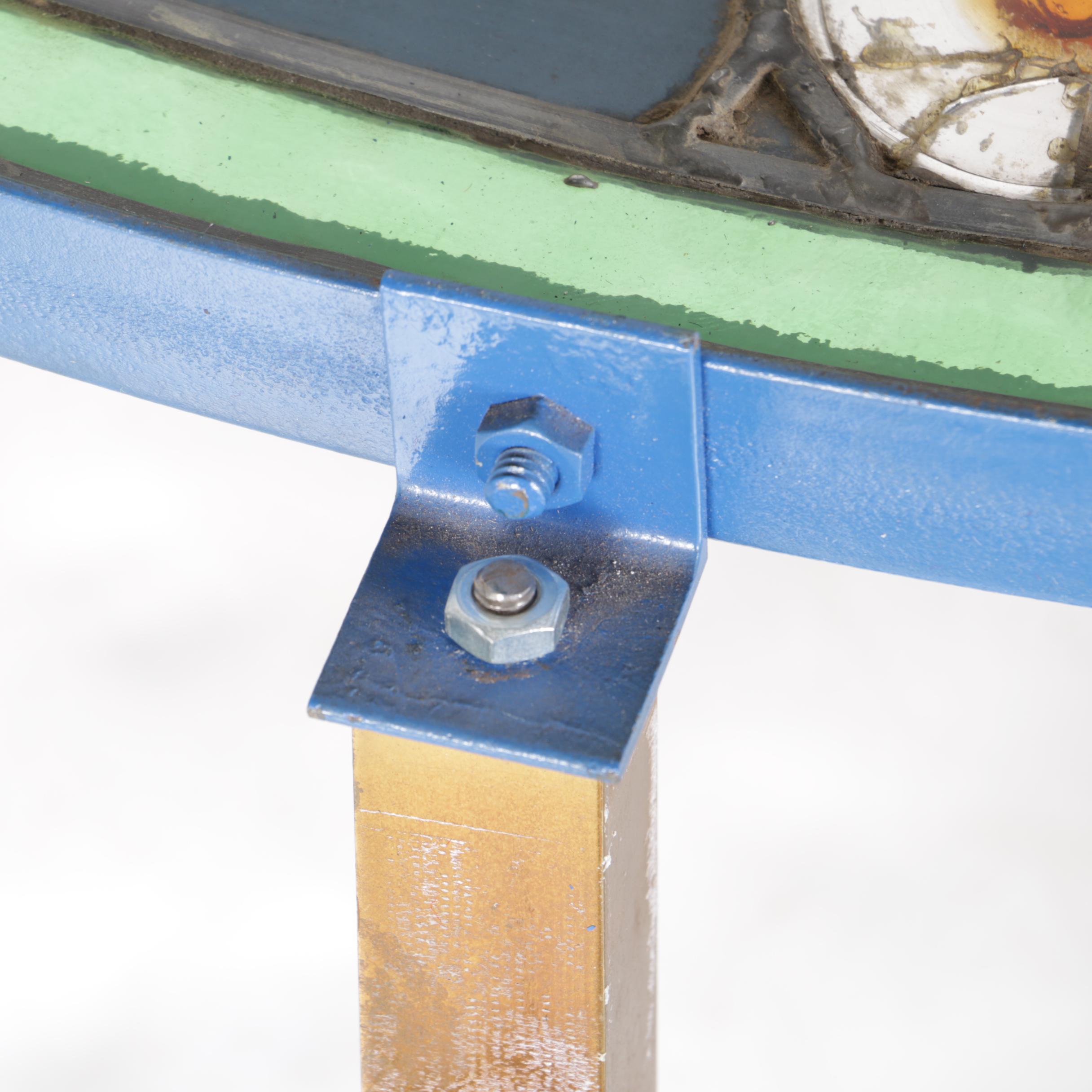 Converted Stained Glass Panel Table