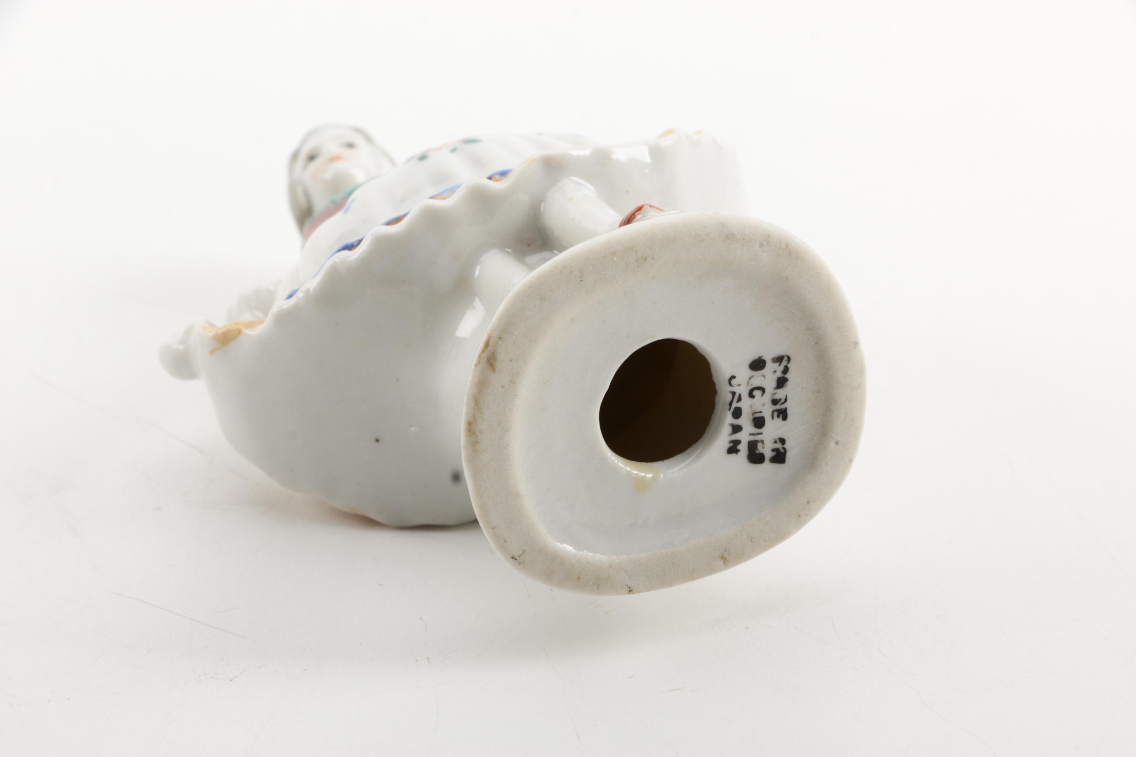 Concorde Gold and Floral Bowl with Occupied Japan Figurines and other Decor