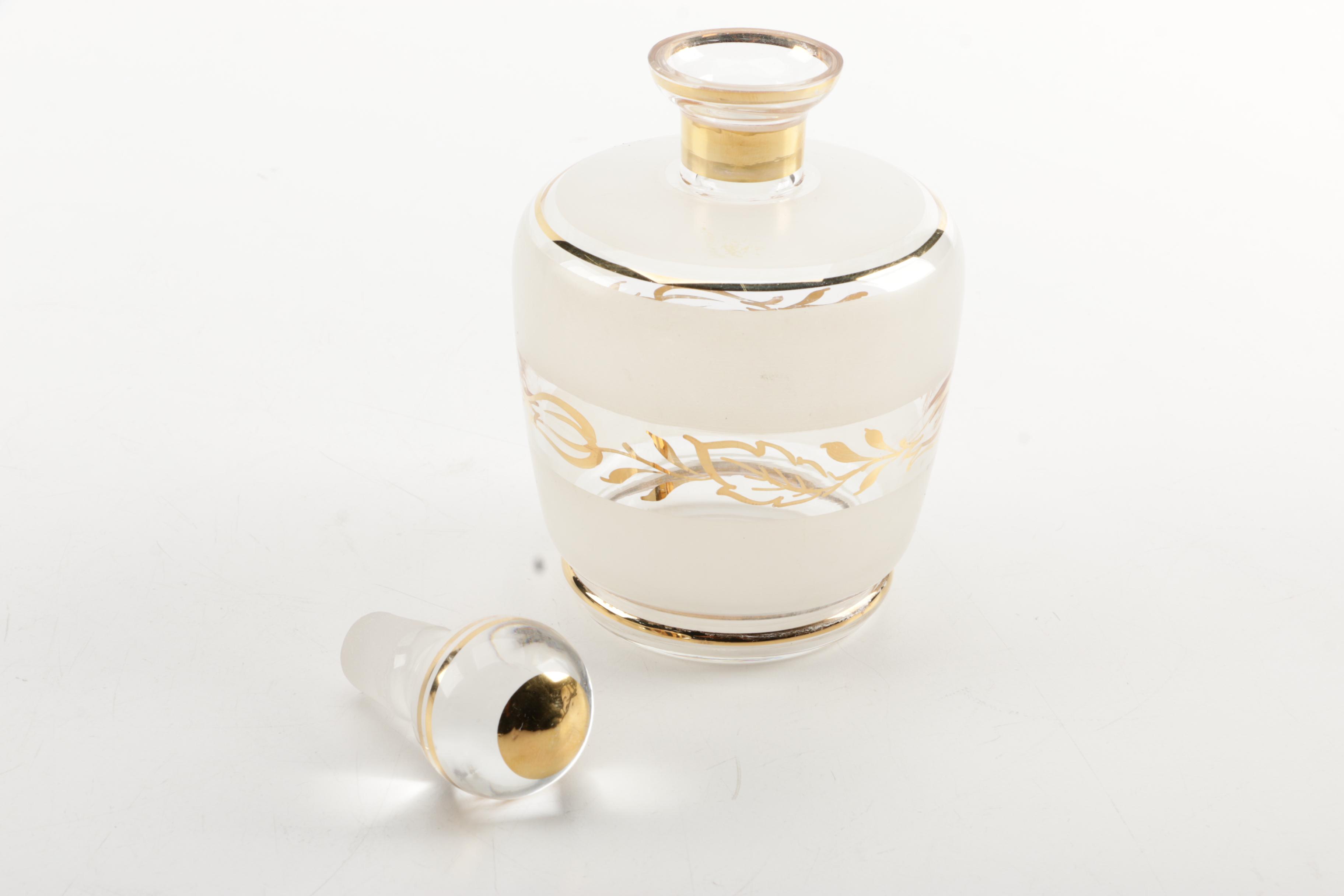 Concorde Gold and Floral Bowl with Occupied Japan Figurines and other Decor