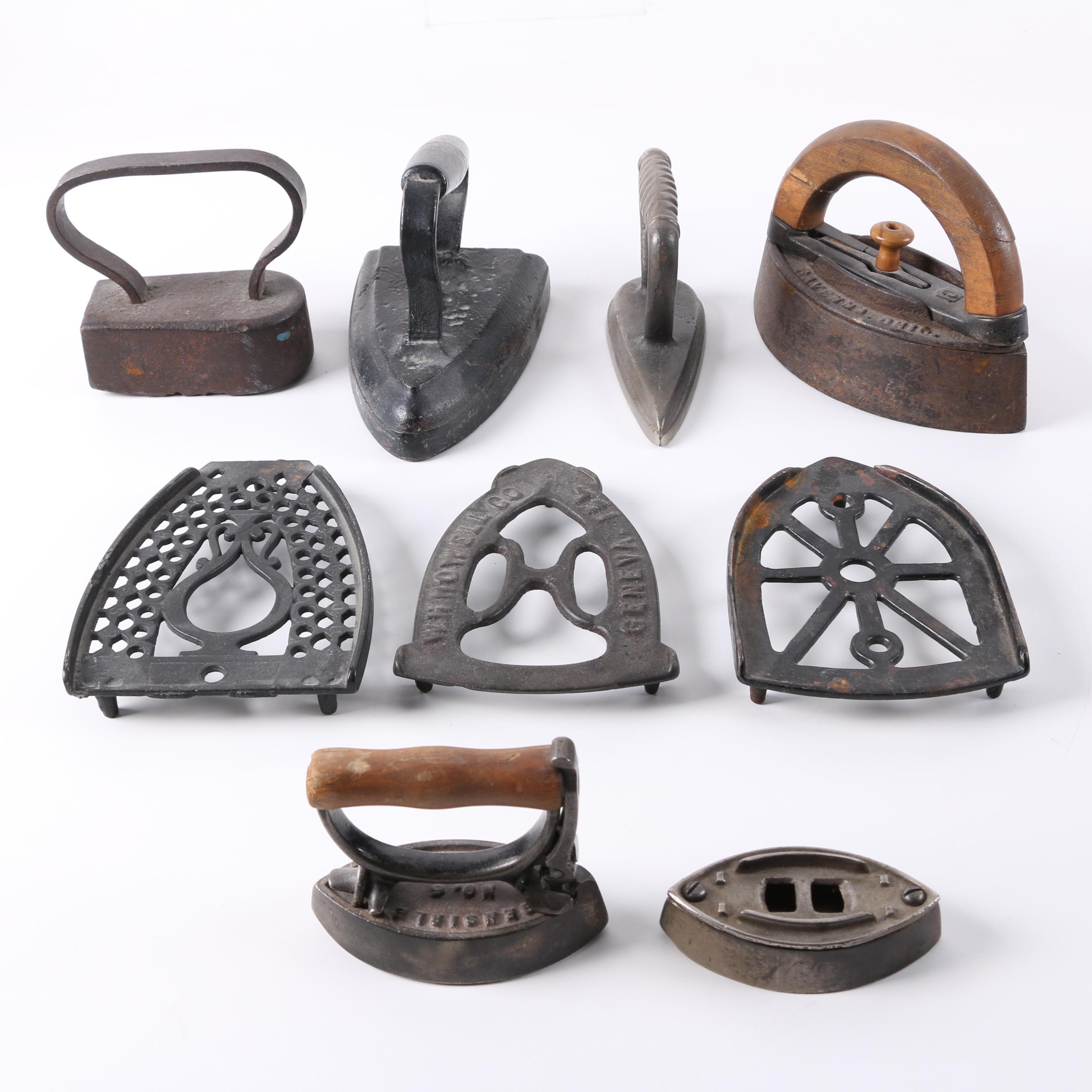 Antique and Vintage Cast Iron Clothing Irons