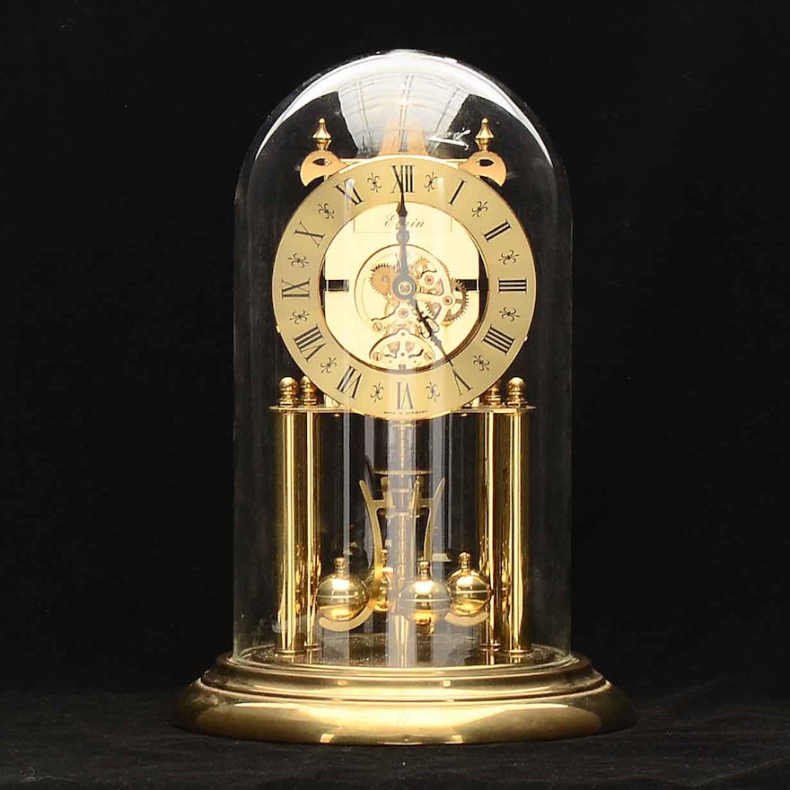 Elgin S. Haller Anniversary Domed Mantel Clock, Made in Germany