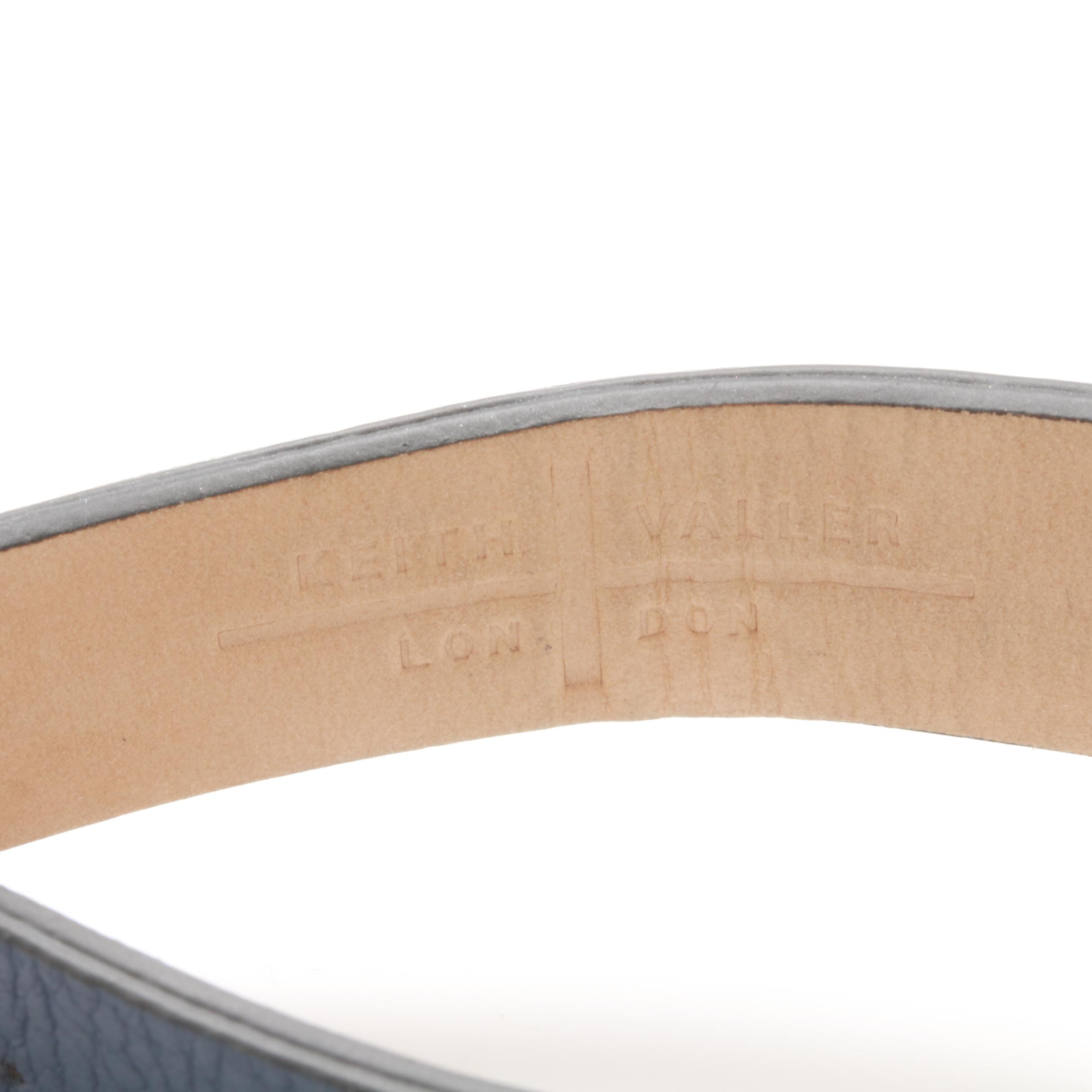 Rolex Stainless Steel White Dial Watch with Keith Valler Blue Leather Strap