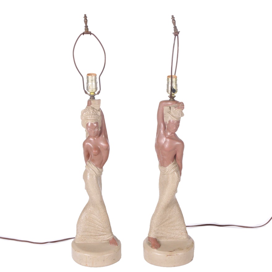 Pair of Male and Female Table Lamps