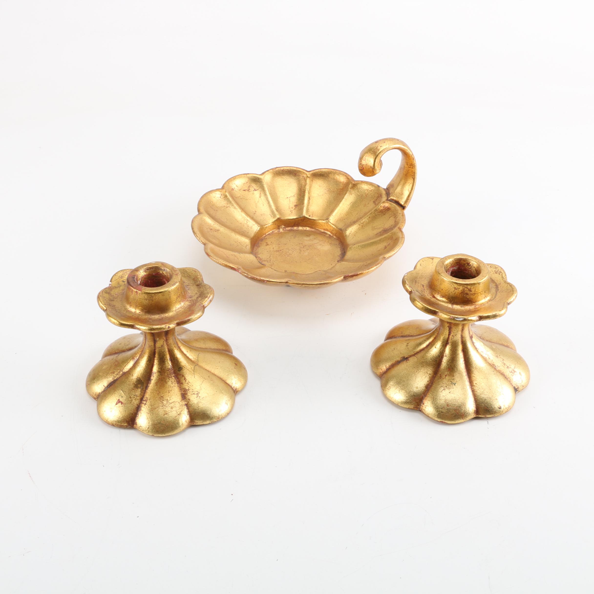 Freeman & McFarlin Potteries Candlestick Holders and Bowl