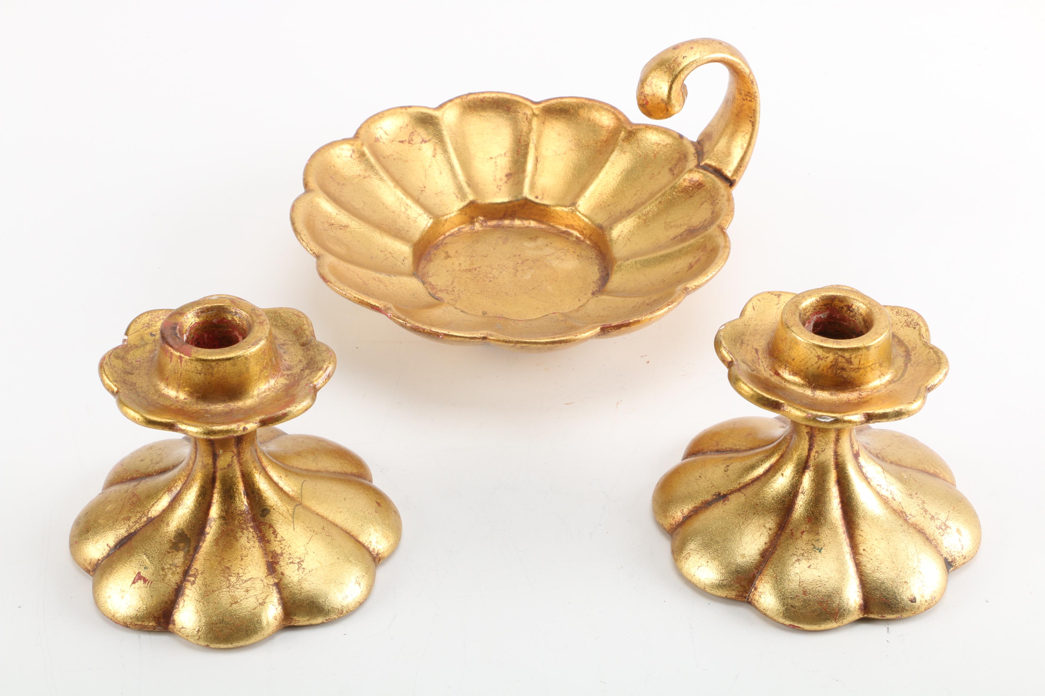 Freeman & McFarlin Potteries Candlestick Holders and Bowl