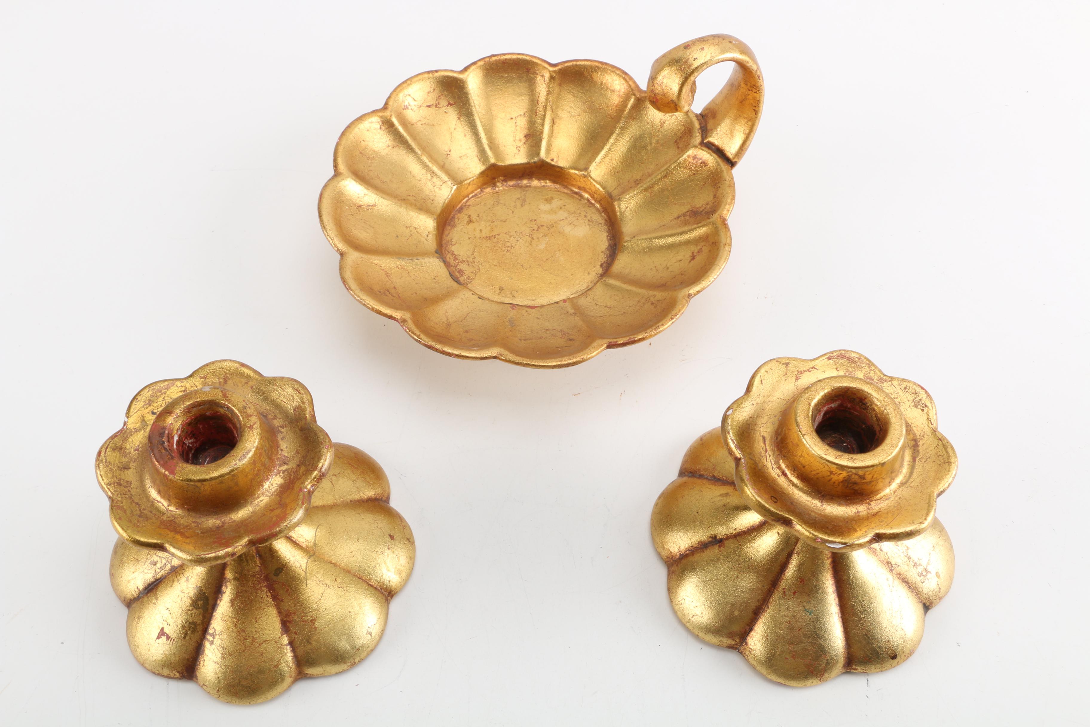 Freeman & McFarlin Potteries Candlestick Holders and Bowl