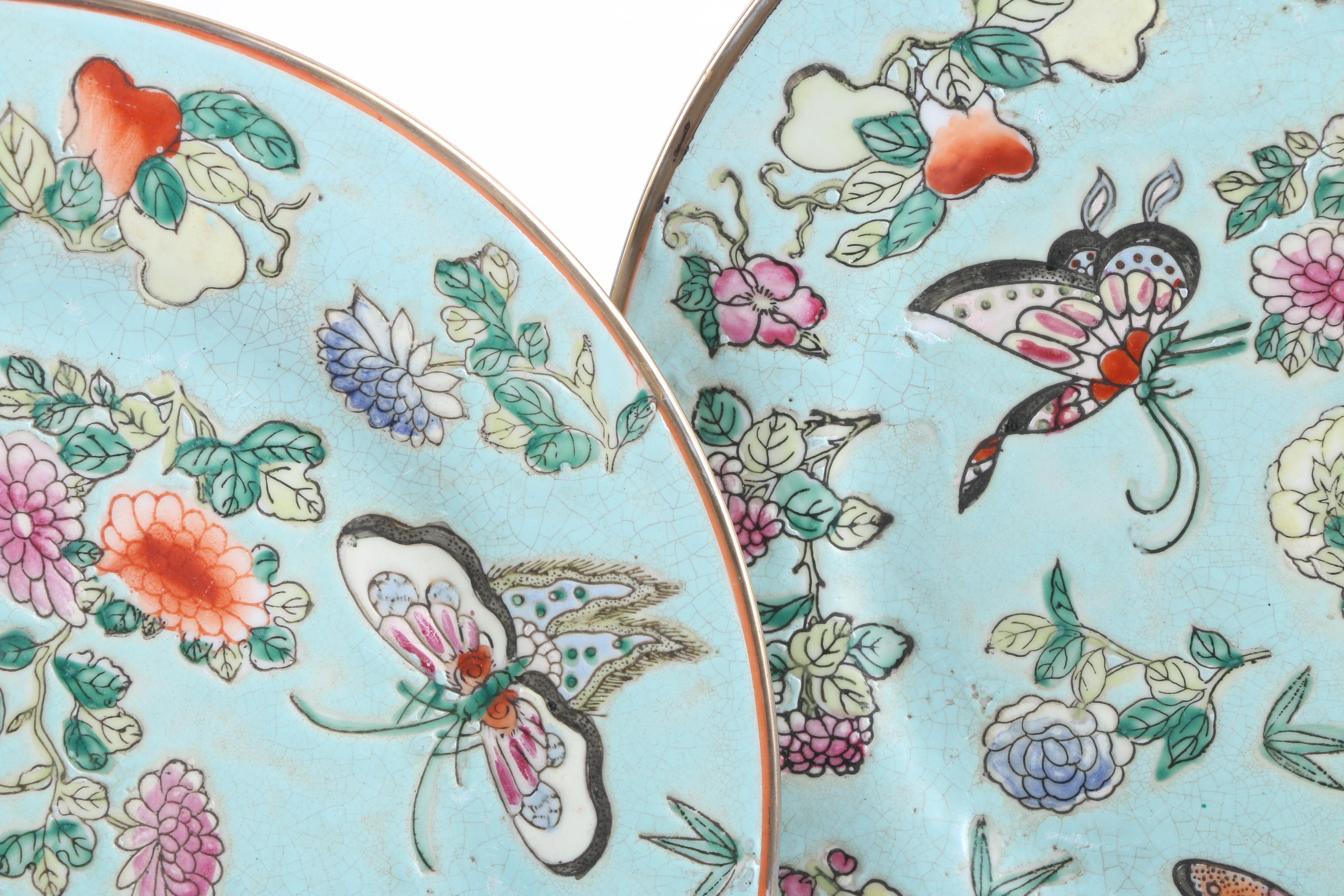 Pair of Vintage Republic Period Chinese Celadon Plates