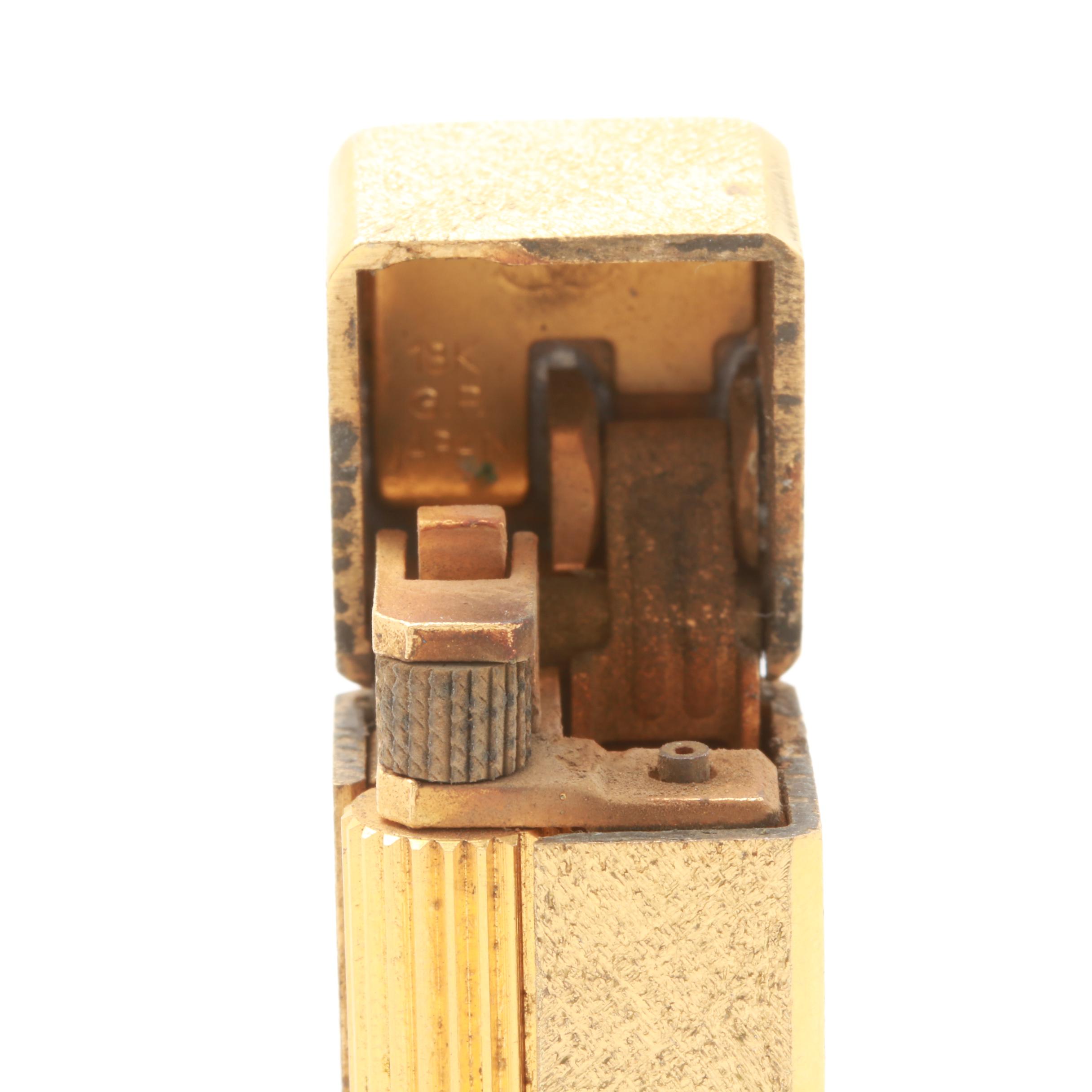 Cartier Gold Plated Lighter with Extra Flints