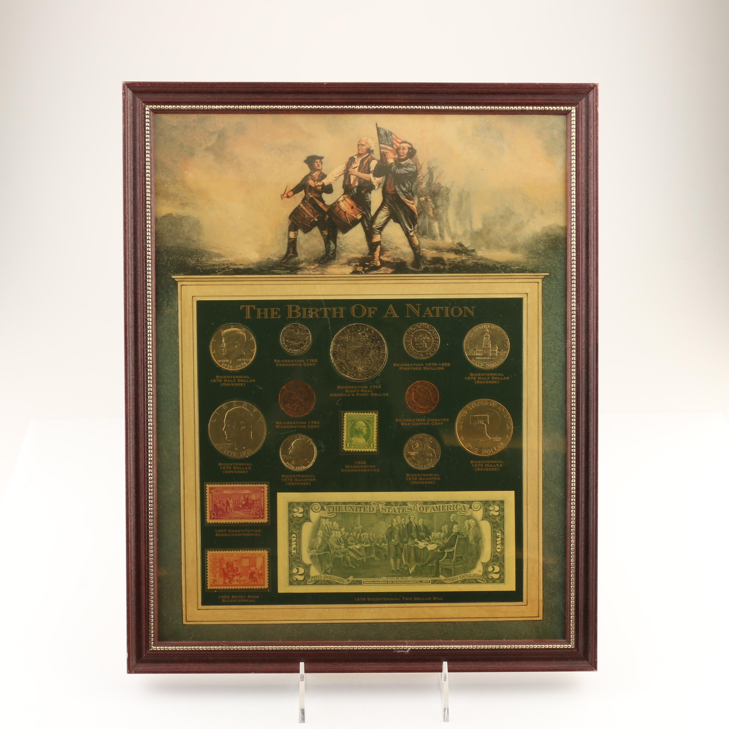 "The Birth of a Nation" Framed U.S. Coin and Stamp Set