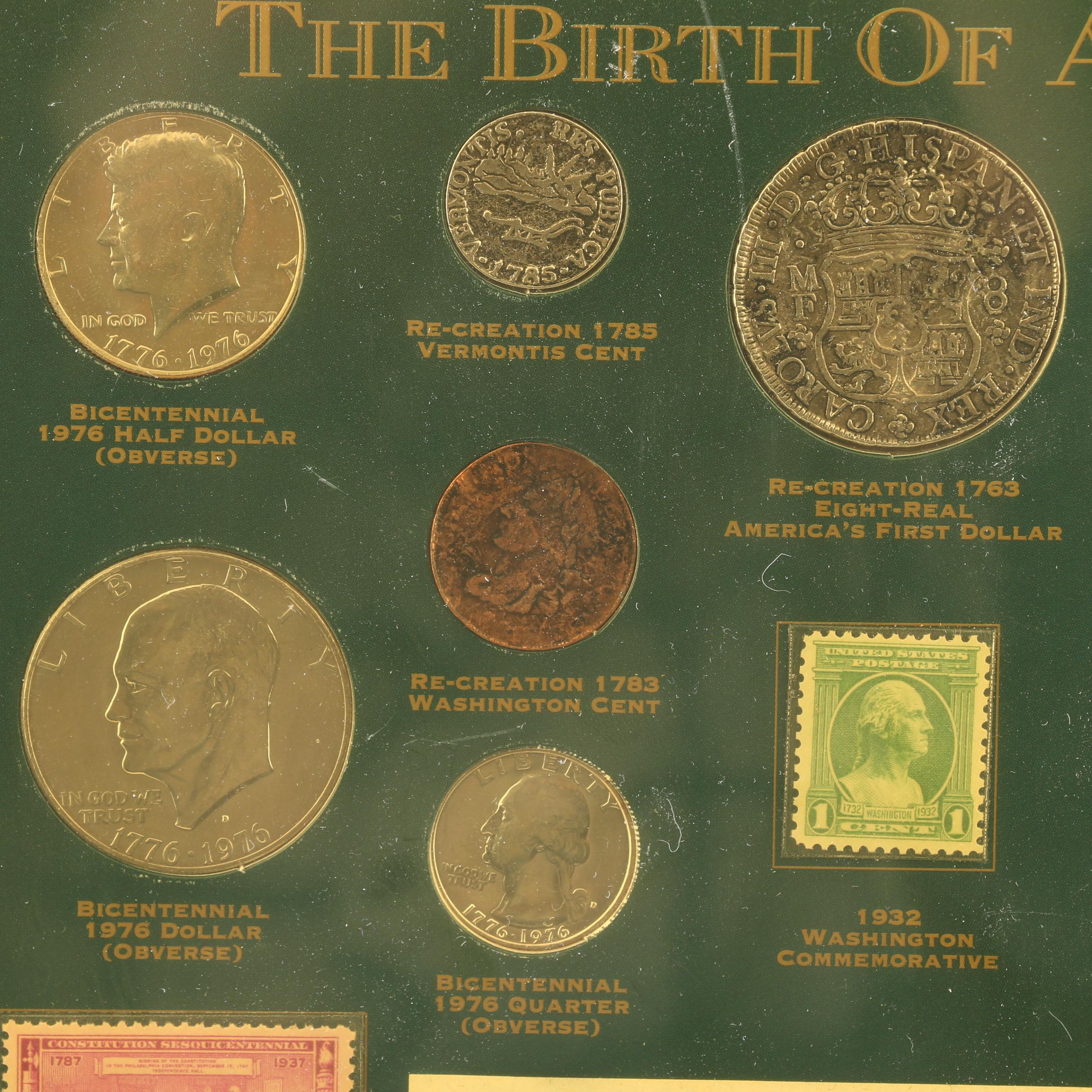 "The Birth of a Nation" Framed U.S. Coin and Stamp Set